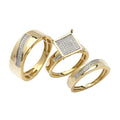 14KY 0.35CTW DIAMOND TRIO SET - SQUARE HEAD - - Norma's Jewelry