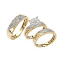 14KY 0.50CTW DIAMOND TRIO SET - ROUND CLUSTER W/ - - Norma's Jewelry