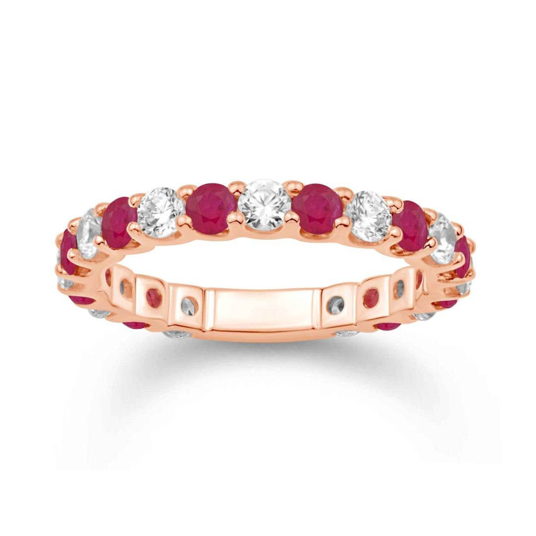 14 Karat Rose Gold 1.95 Carat Diamonds (1.05 Ruby) Fashion Ladies Ring-0232318-RG - Norma's Jewelry