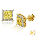 10KY 1.00CTW YELLOW AND WHITE DIAMOND CLUSTER SQ. - Norma's Jewelry
