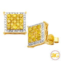 10KY 1.50CTW YELLOW AND WHITE DIAMOND SQUARE CLUST - Norma's Jewelry