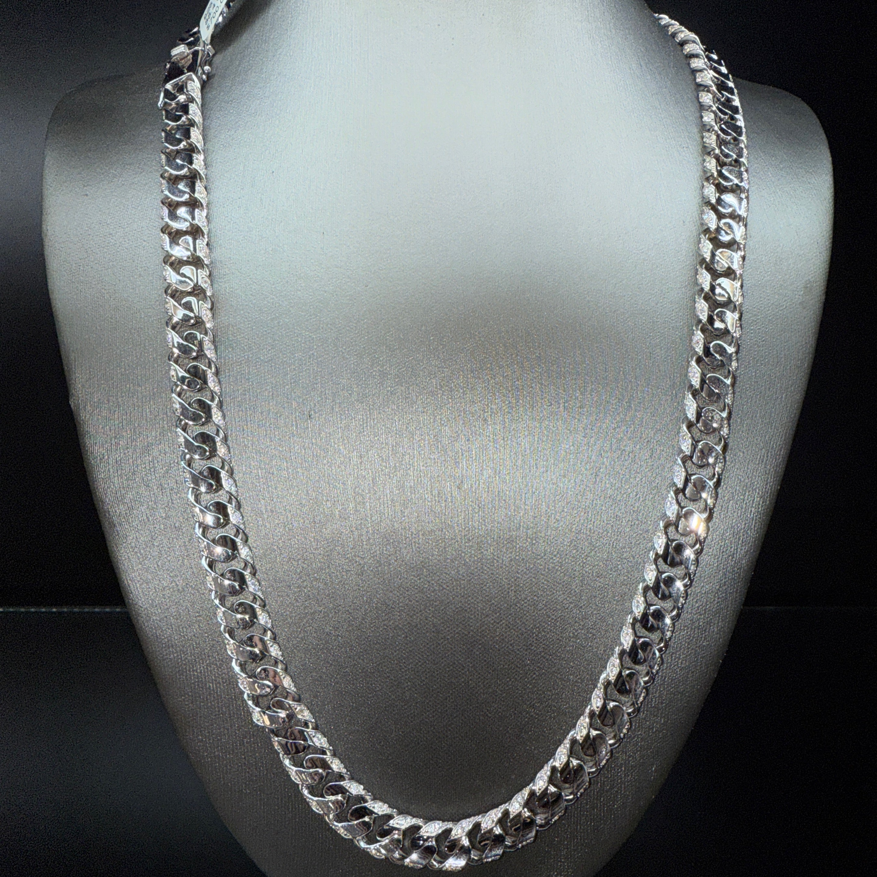 925 Silver CZ Cuban Chain