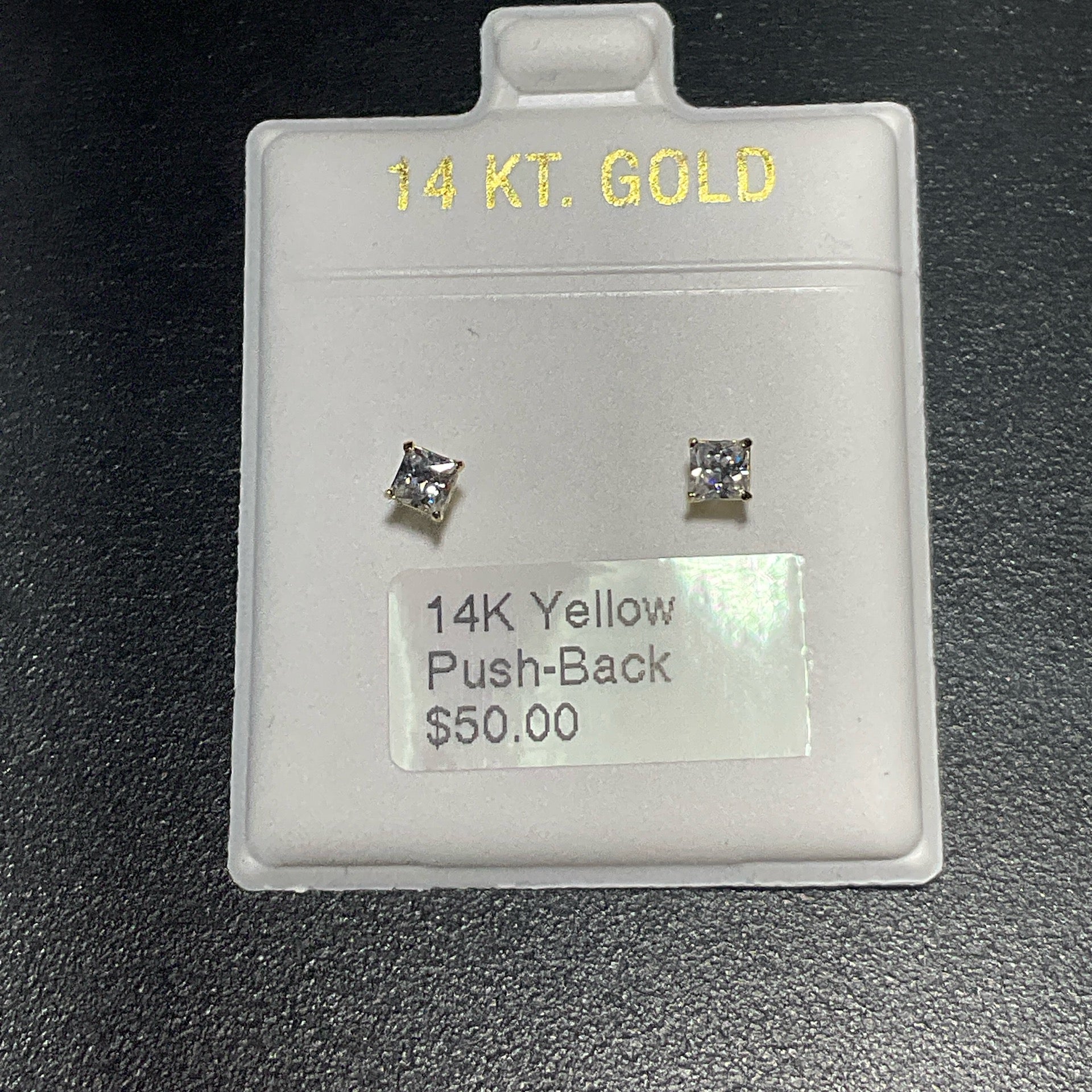 14K Yellow Push-Back Earrings