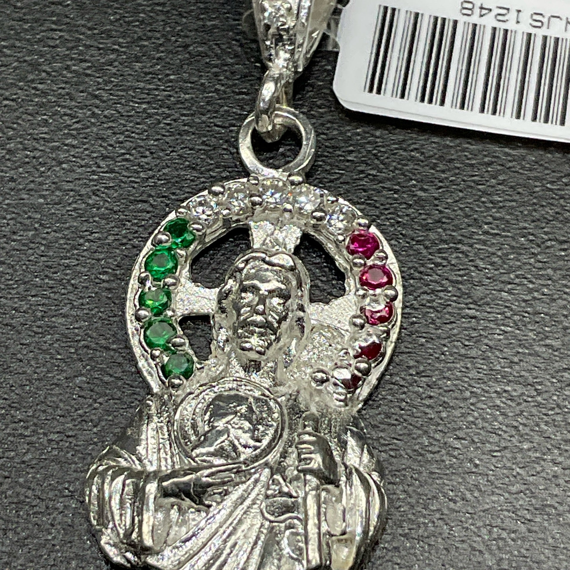 925 Silver CZ St. Jude Pendant