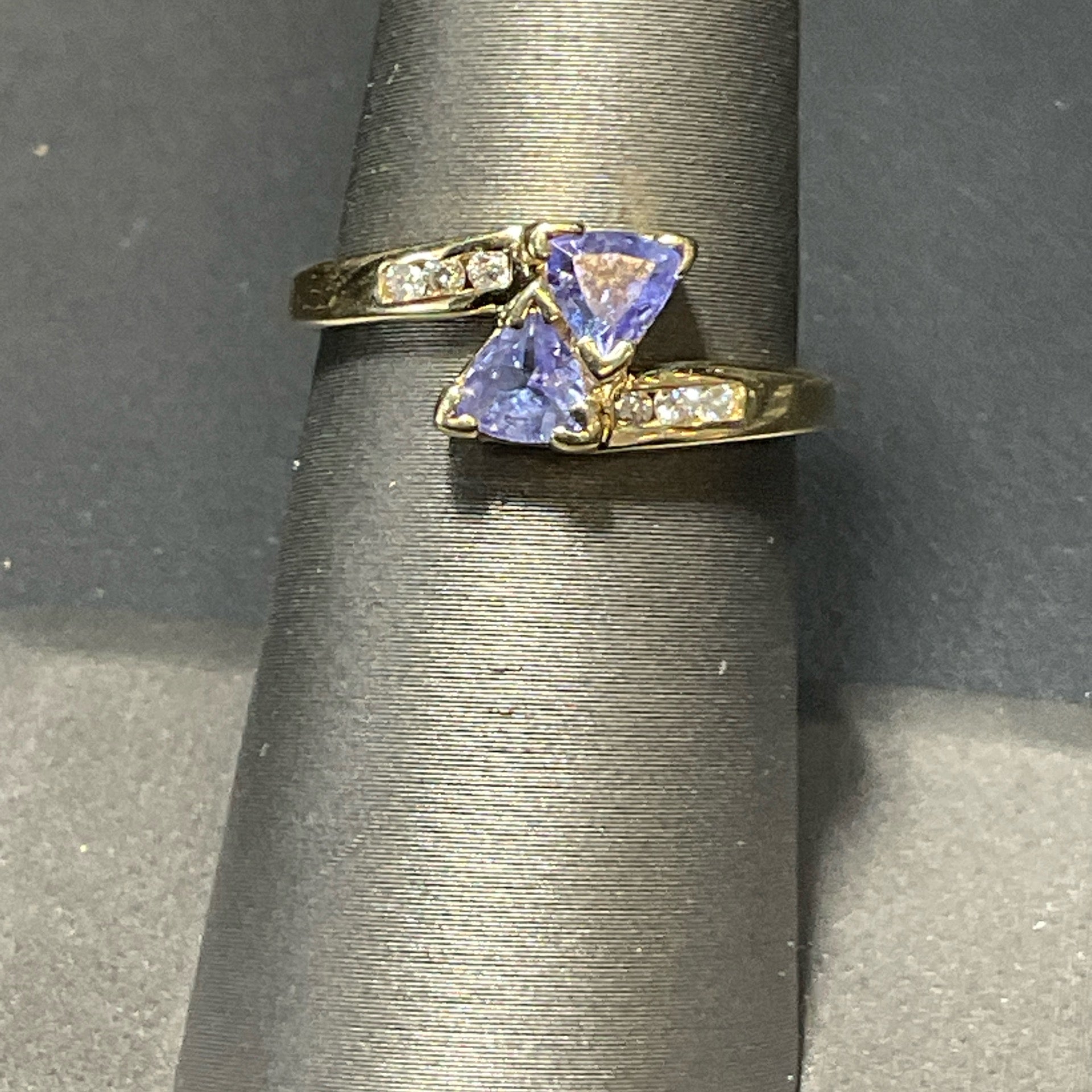 14K Yellow Amethyst Stone Ring