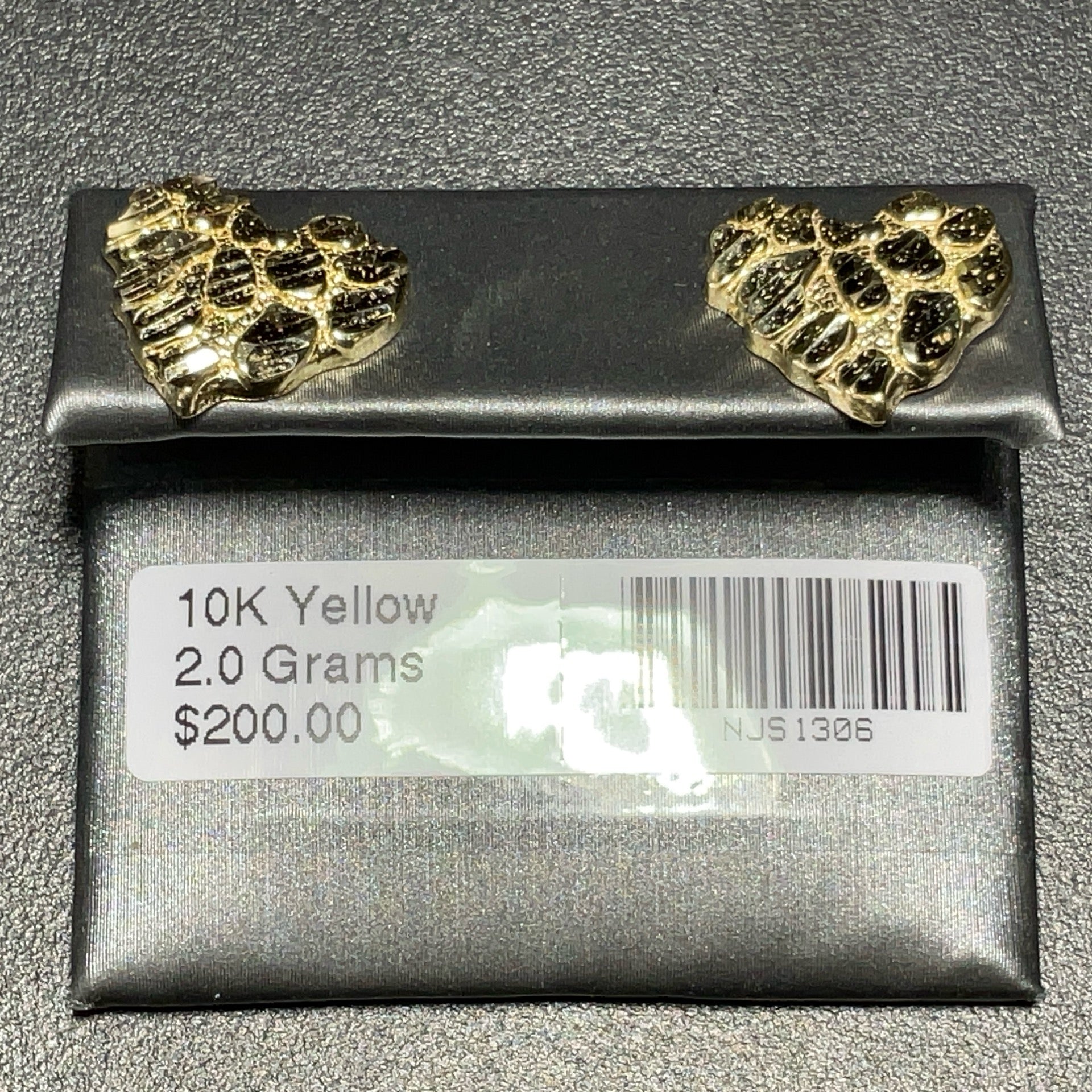 10K Yellow Heart Nugget Earrings