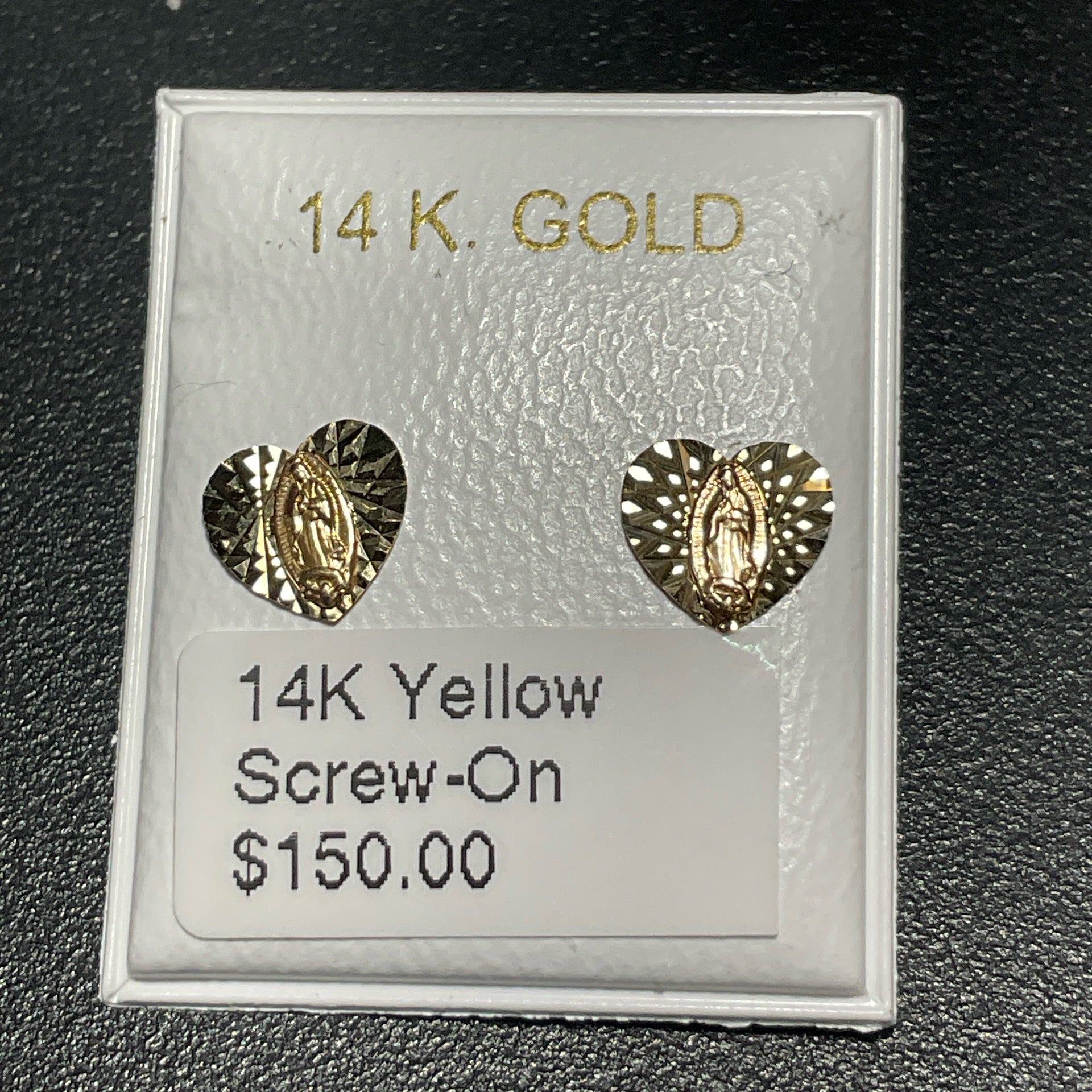14K Yellow Screw-On Earrings