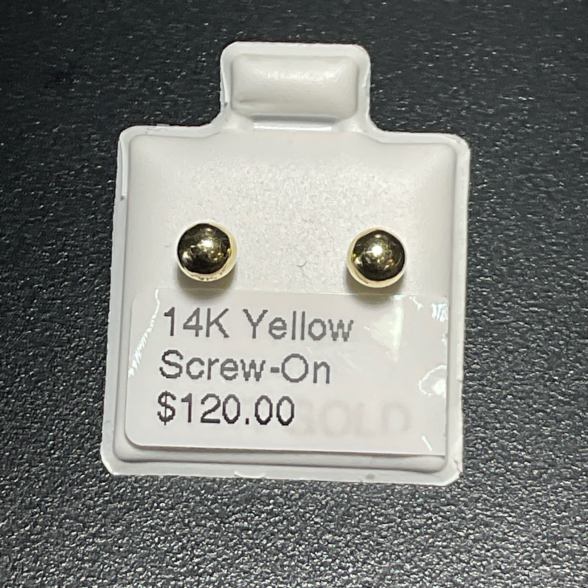 14K Yellow Screw-On Earrings