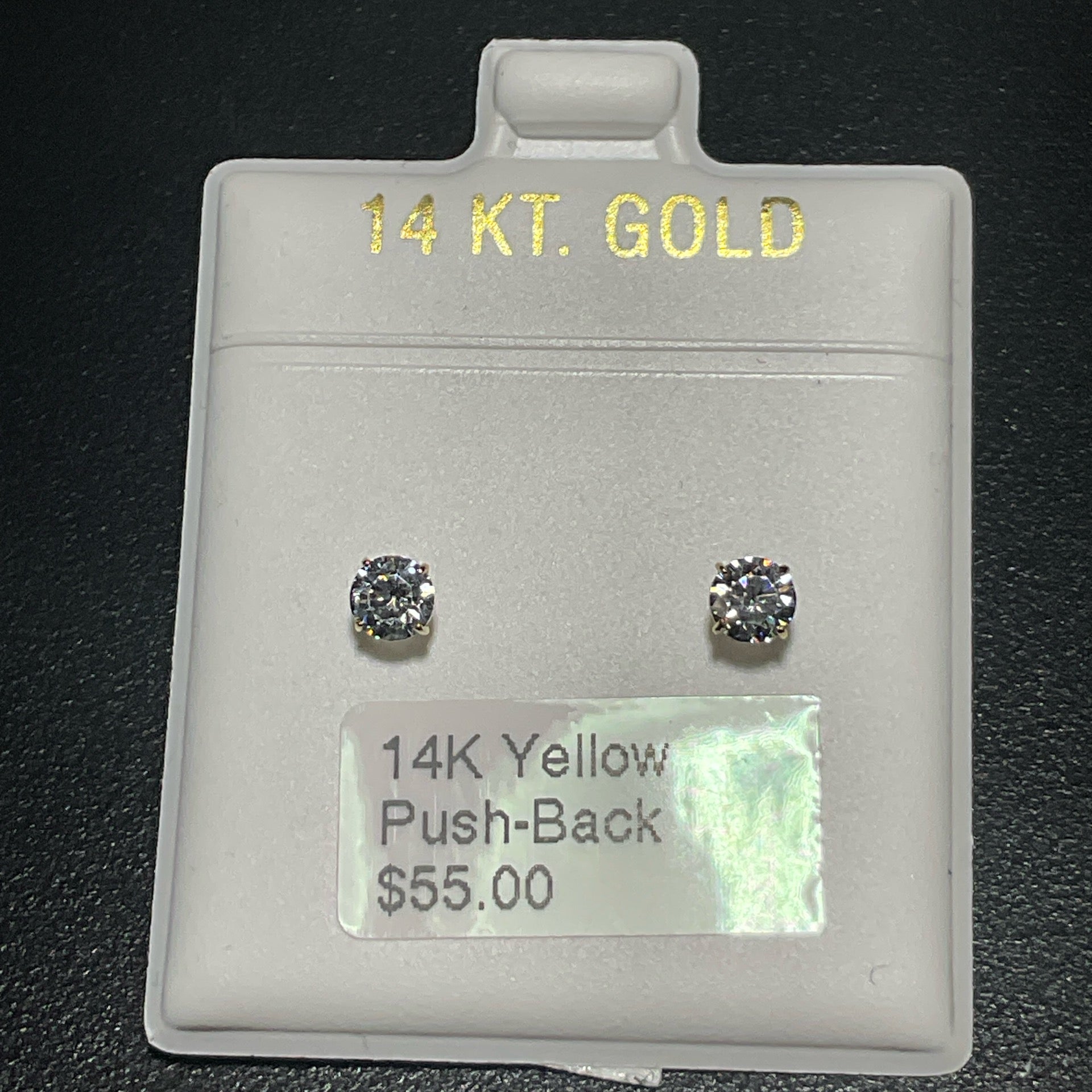 14K Yellow Push-Back Earrings