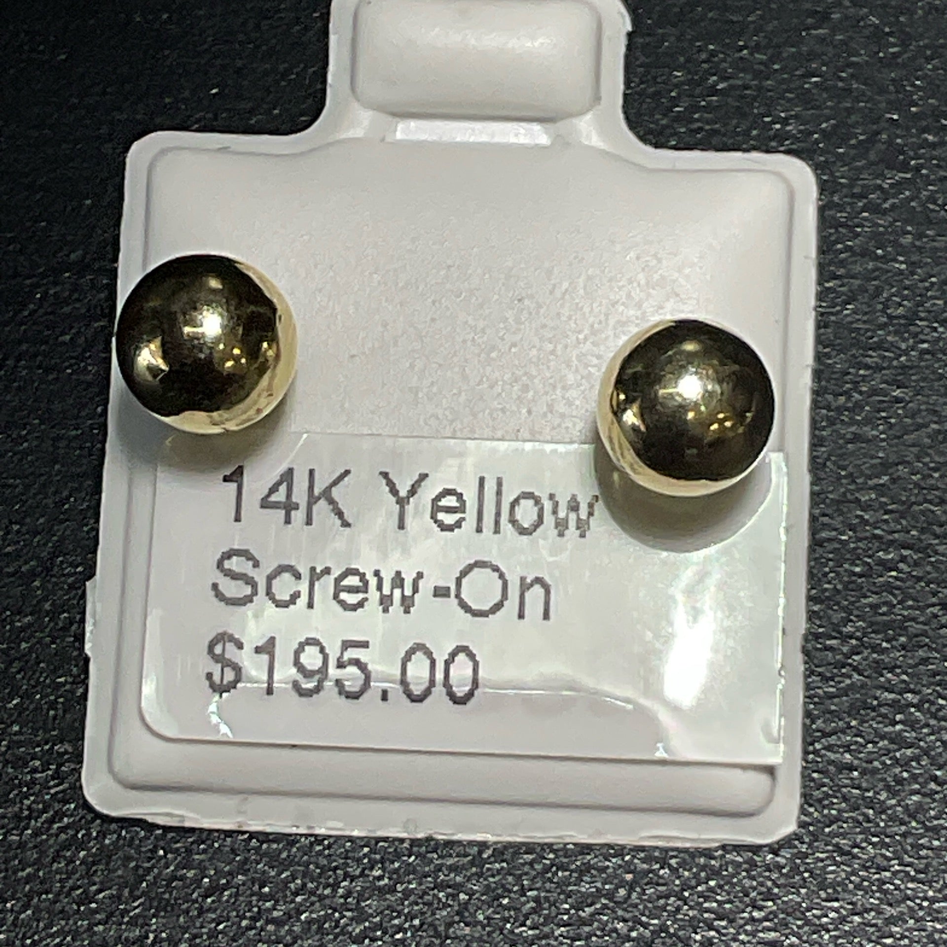 14K Yellow Screw-On Earrings