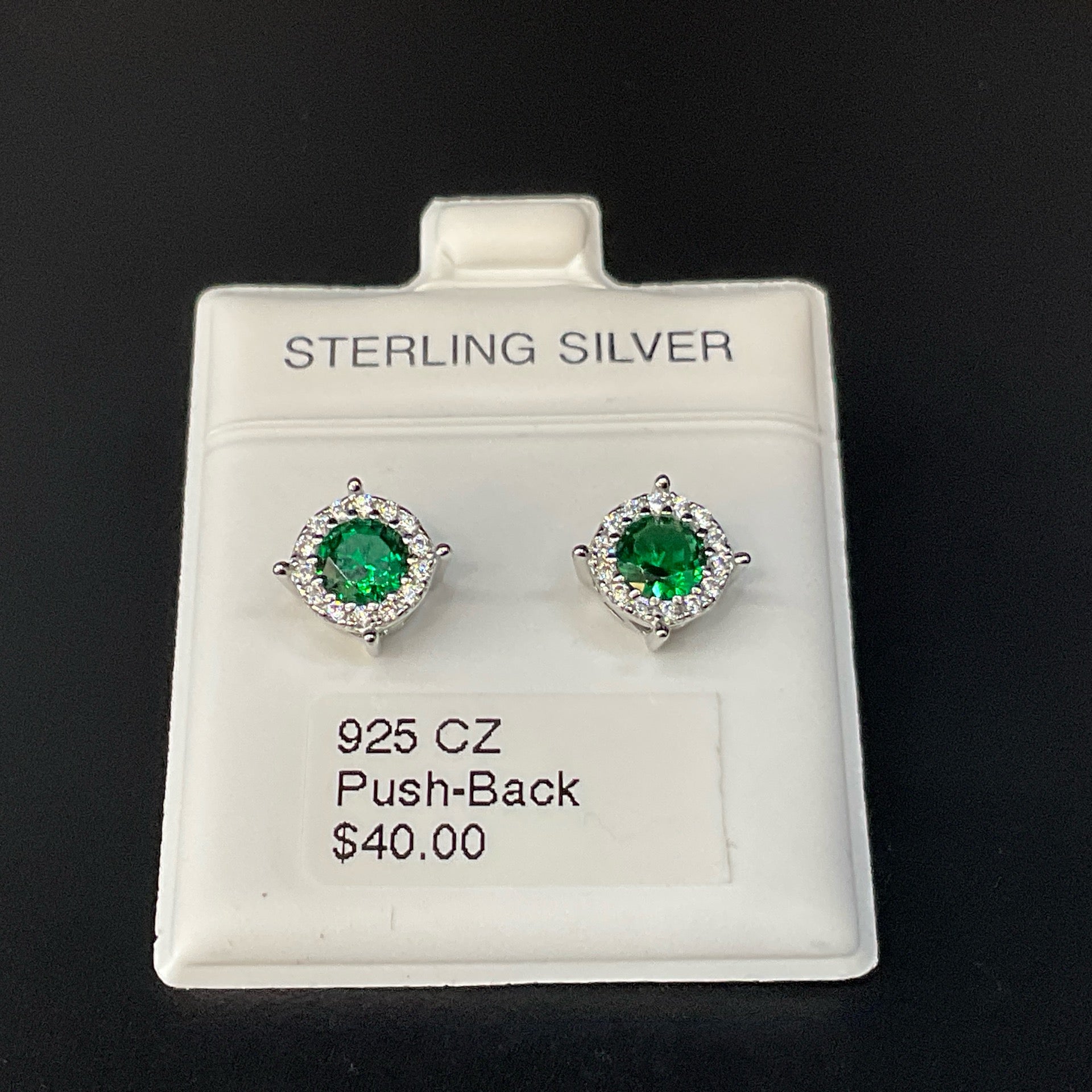 925 CZ Push-Back Earrings