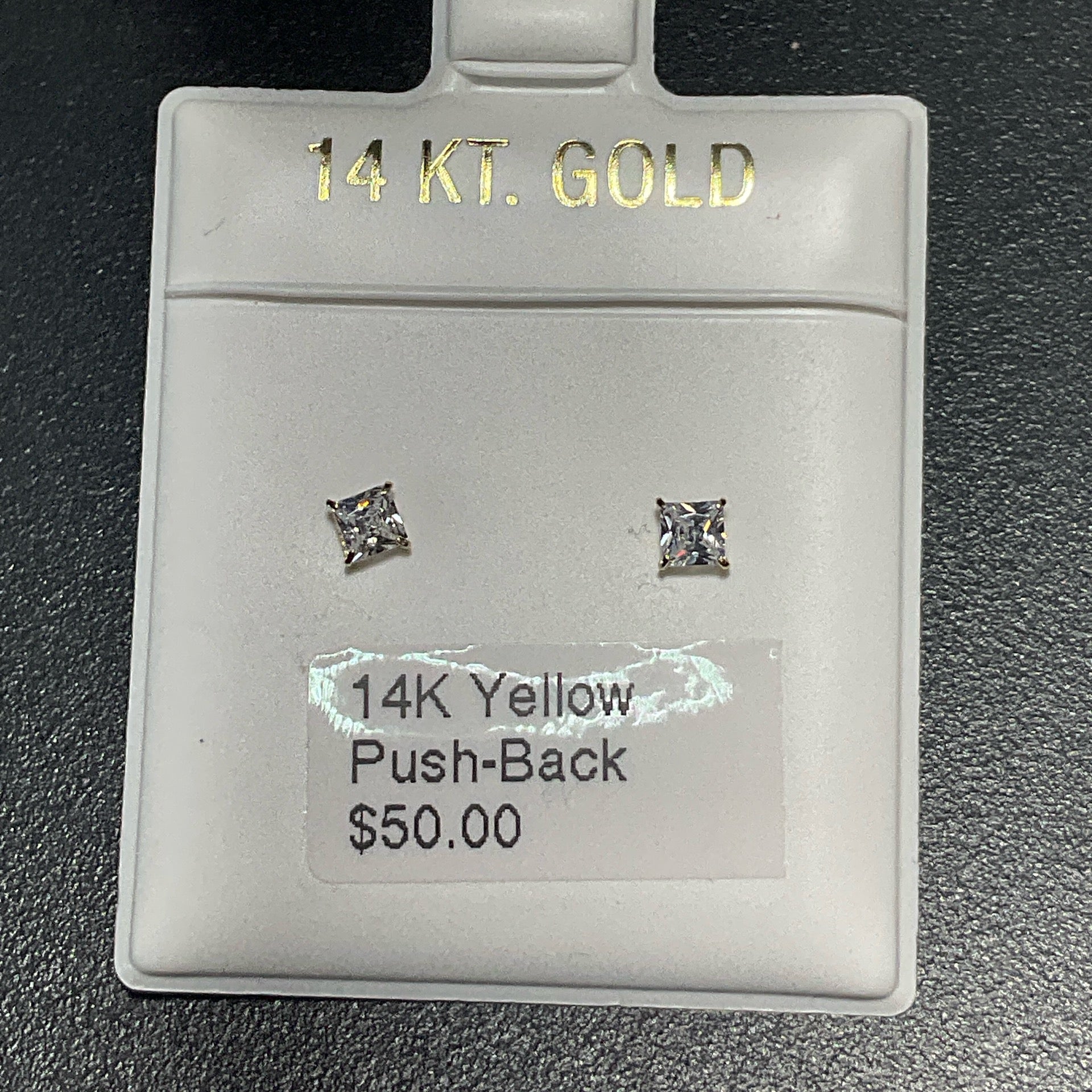 14K Yellow Push-Back Earrings