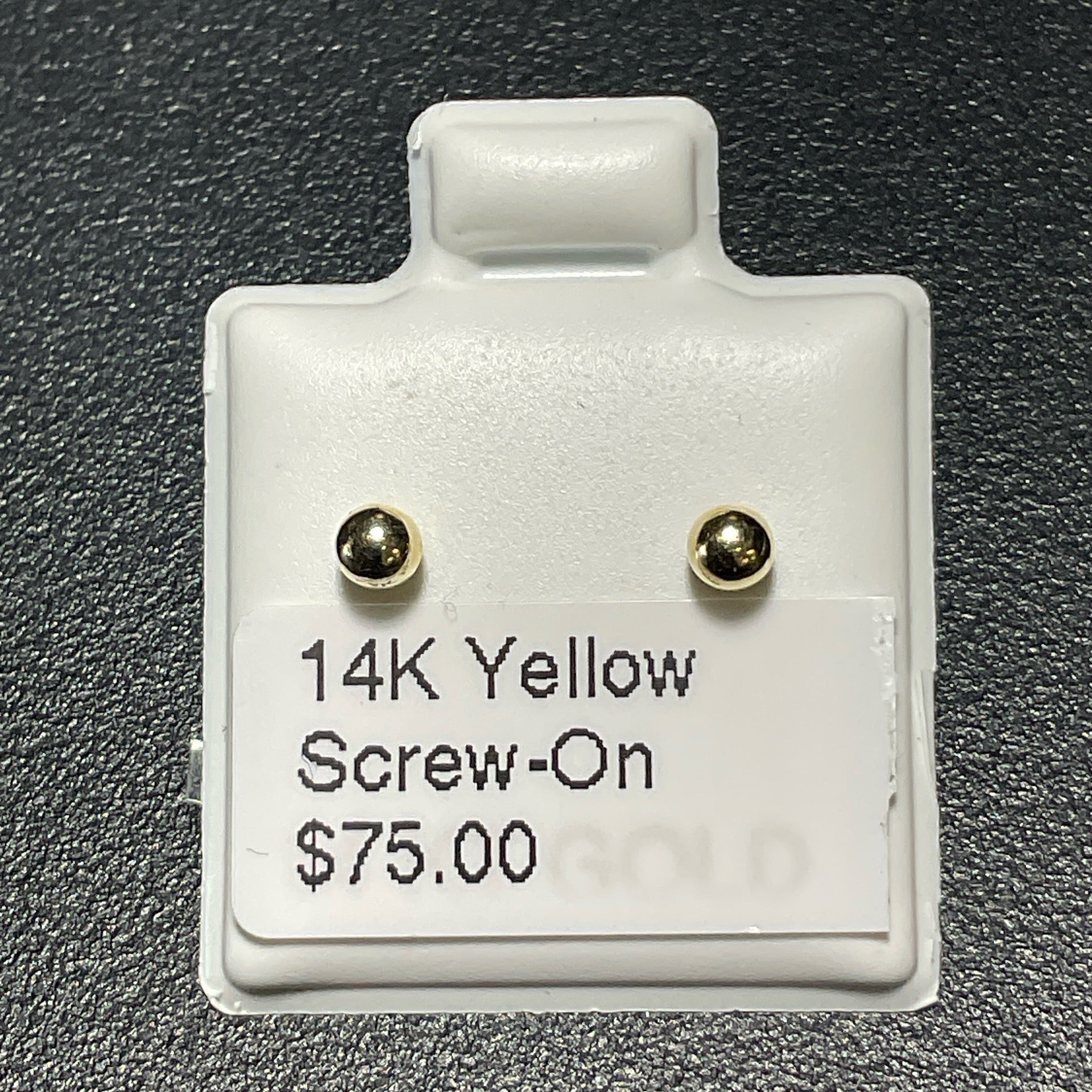 14K Yellow Screw-On Earrings