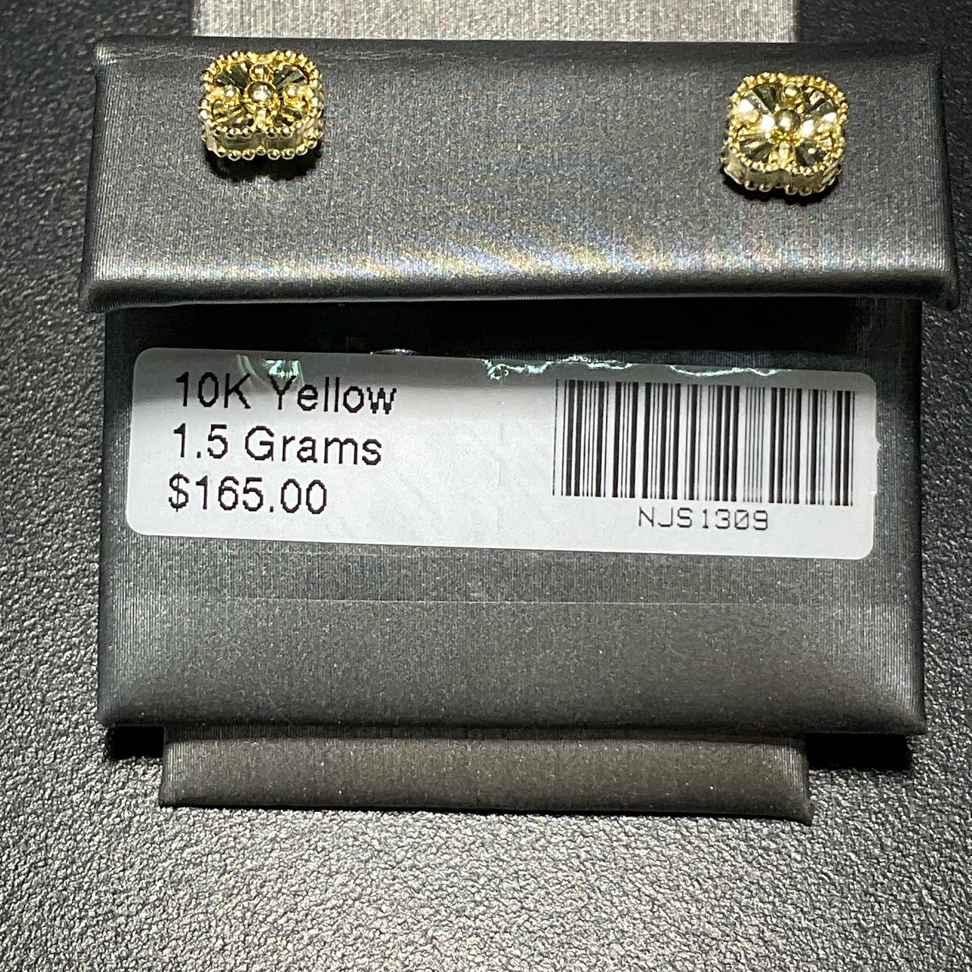 10K Yellow Clover Nugget Earrings