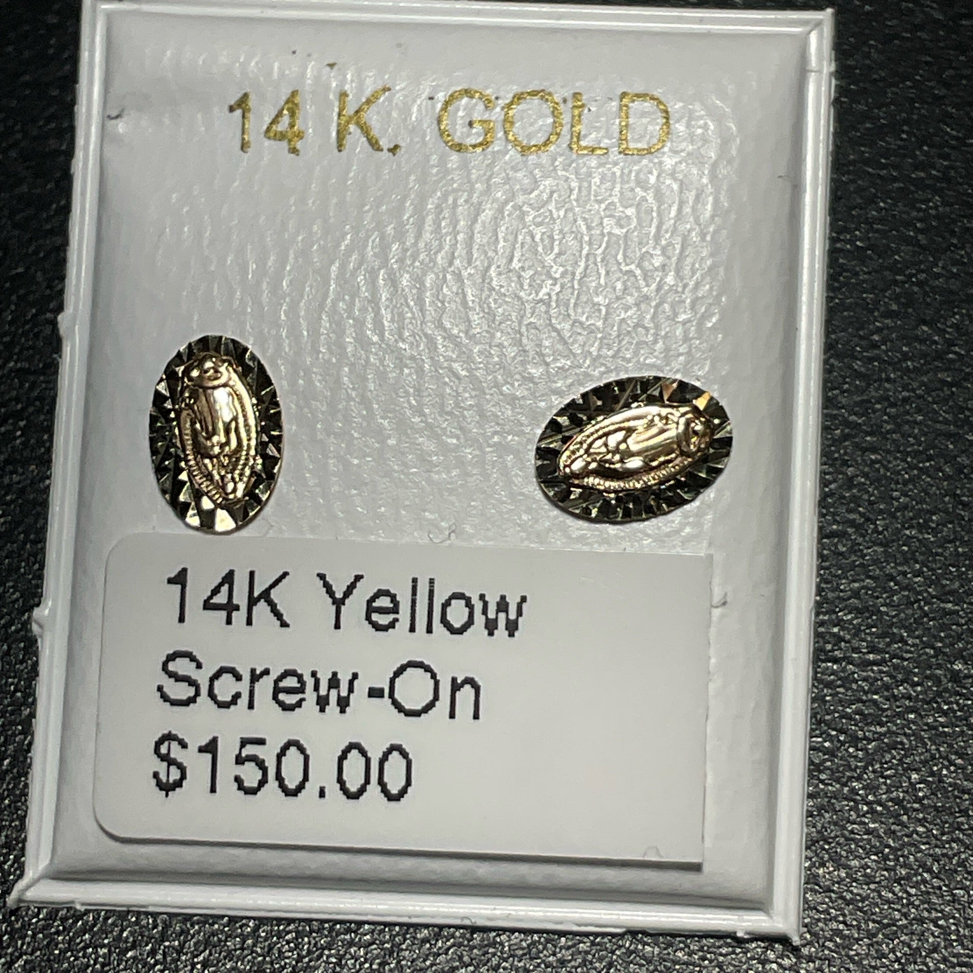 14K Yellow Screw-On Earrings
