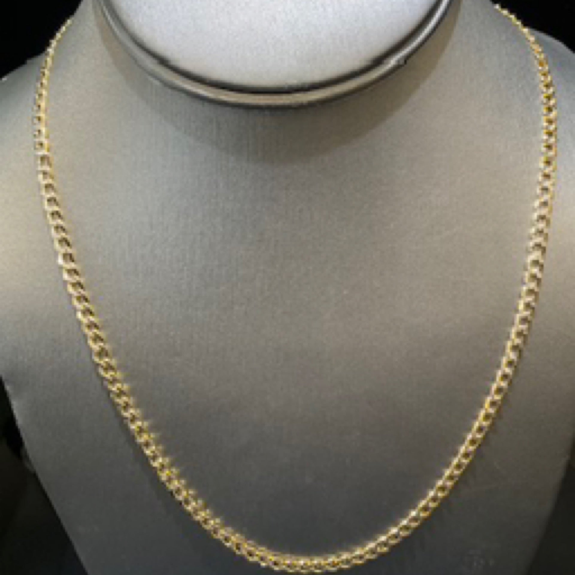 10K Yellow Hollow Pave Cuban Curb Necklace