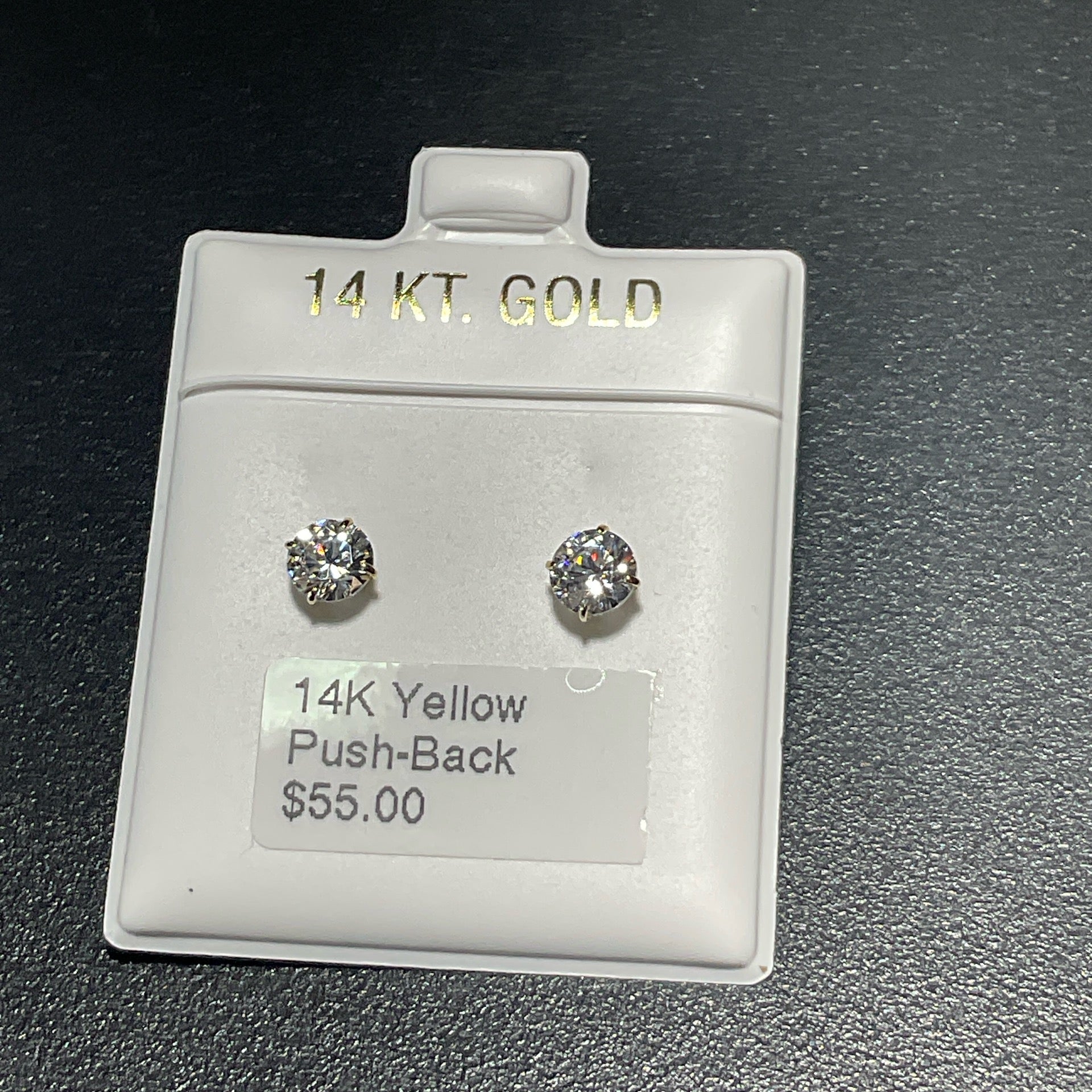 14K Yellow Push-Back Earrings