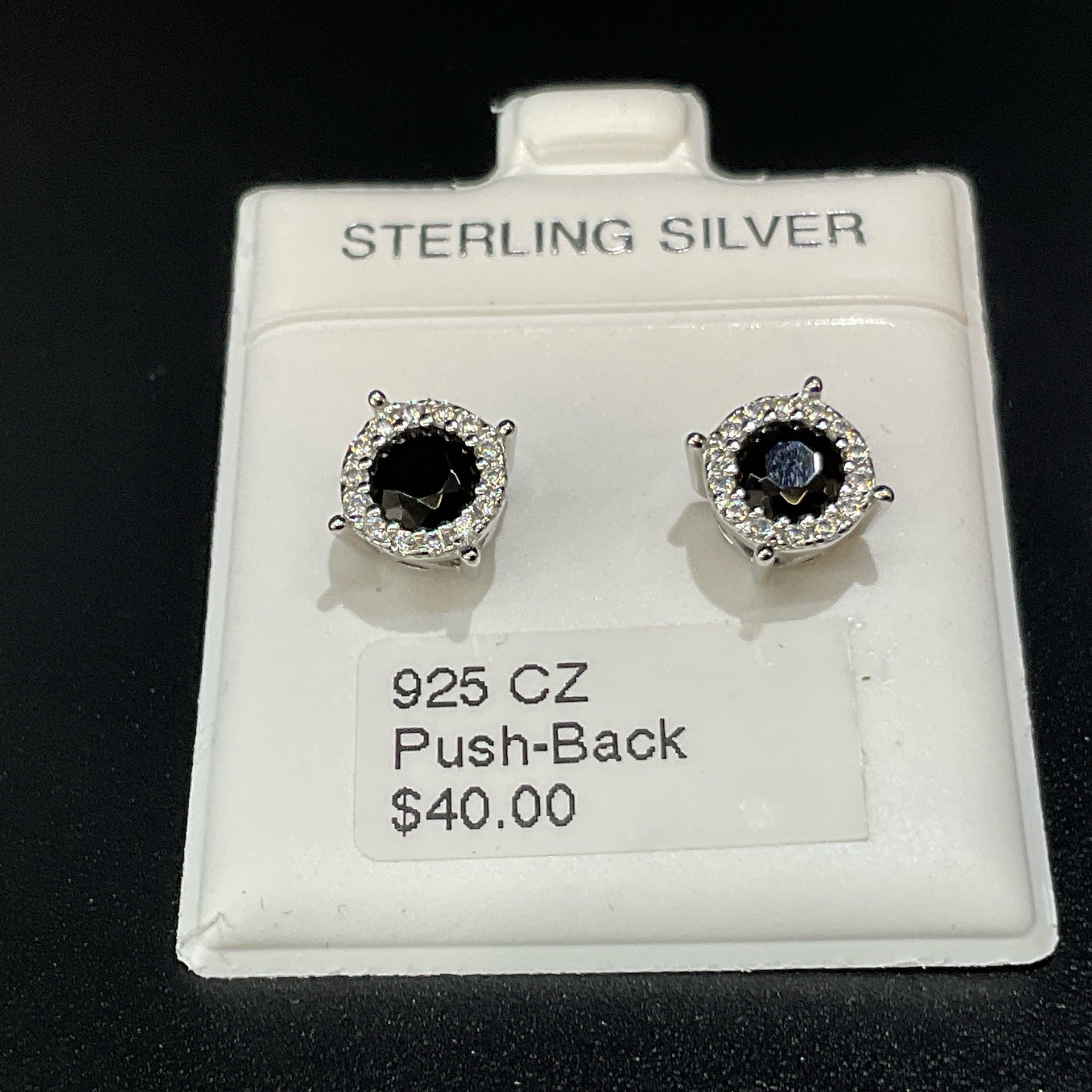 925 CZ Push-Back Earrings