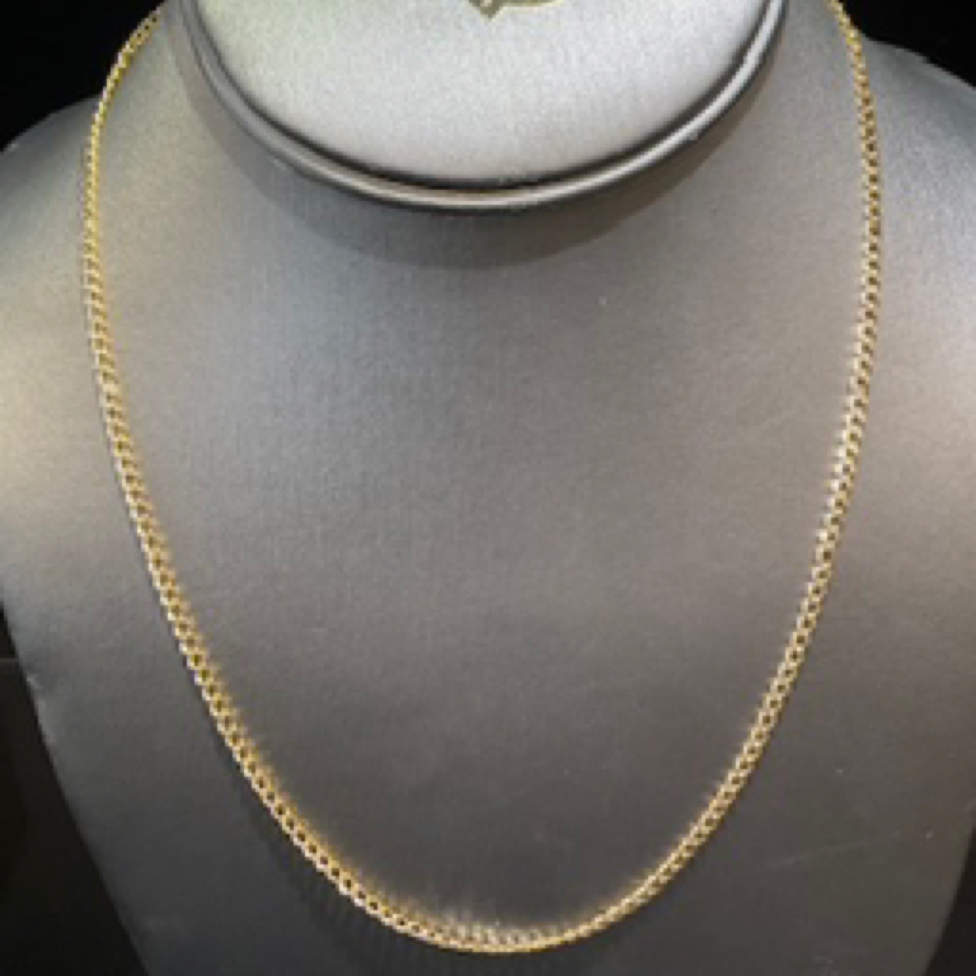 10K Yellow Hollow Pave Cuban Curb Necklace