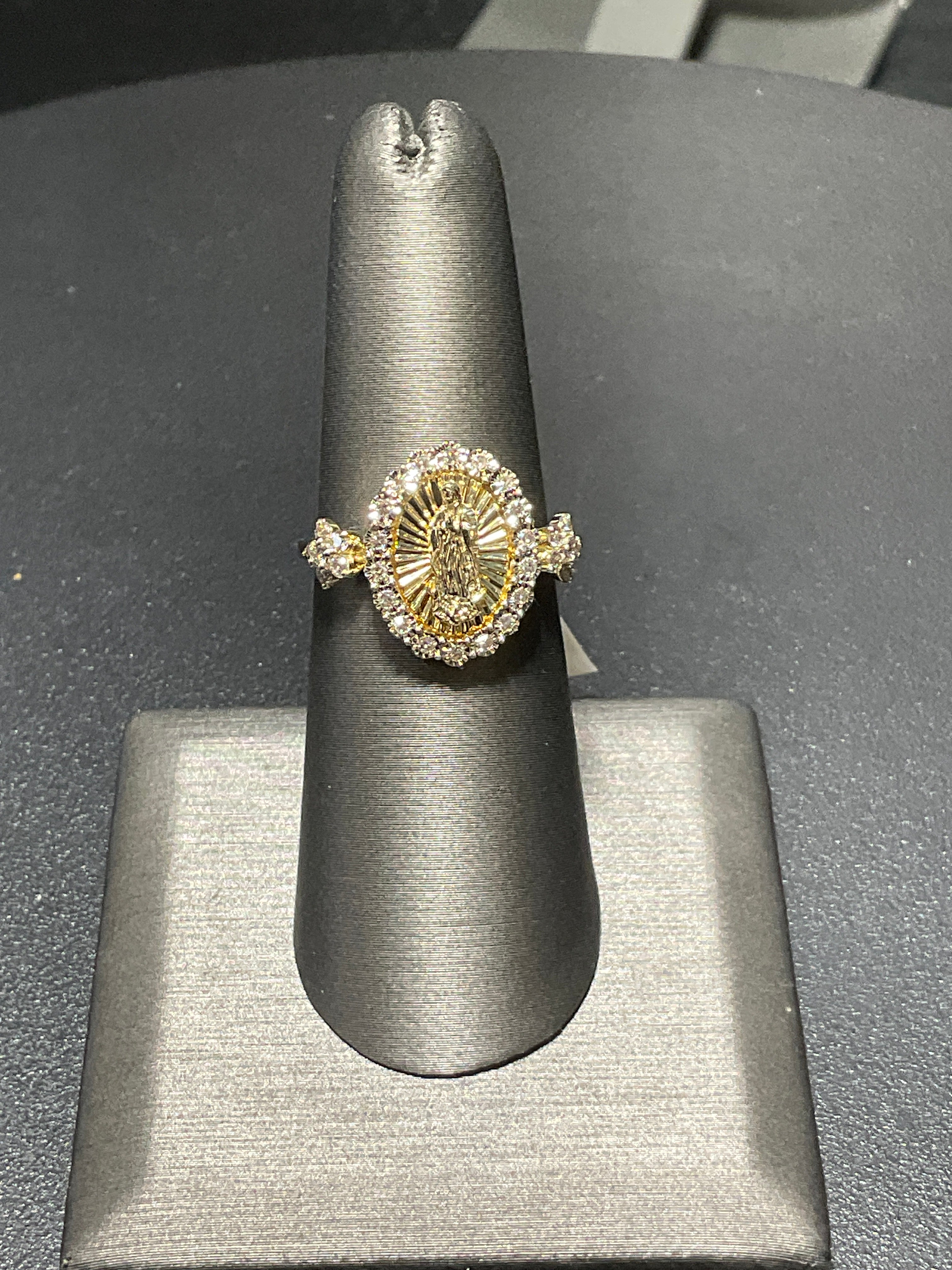 10K Yellow 0.25 CTW Virgin Mary Ring