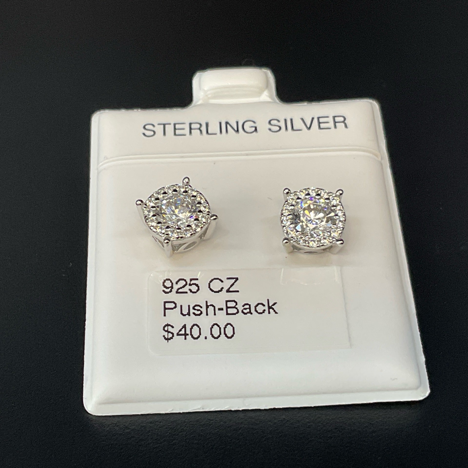 925 CZ Push-Back Earrings