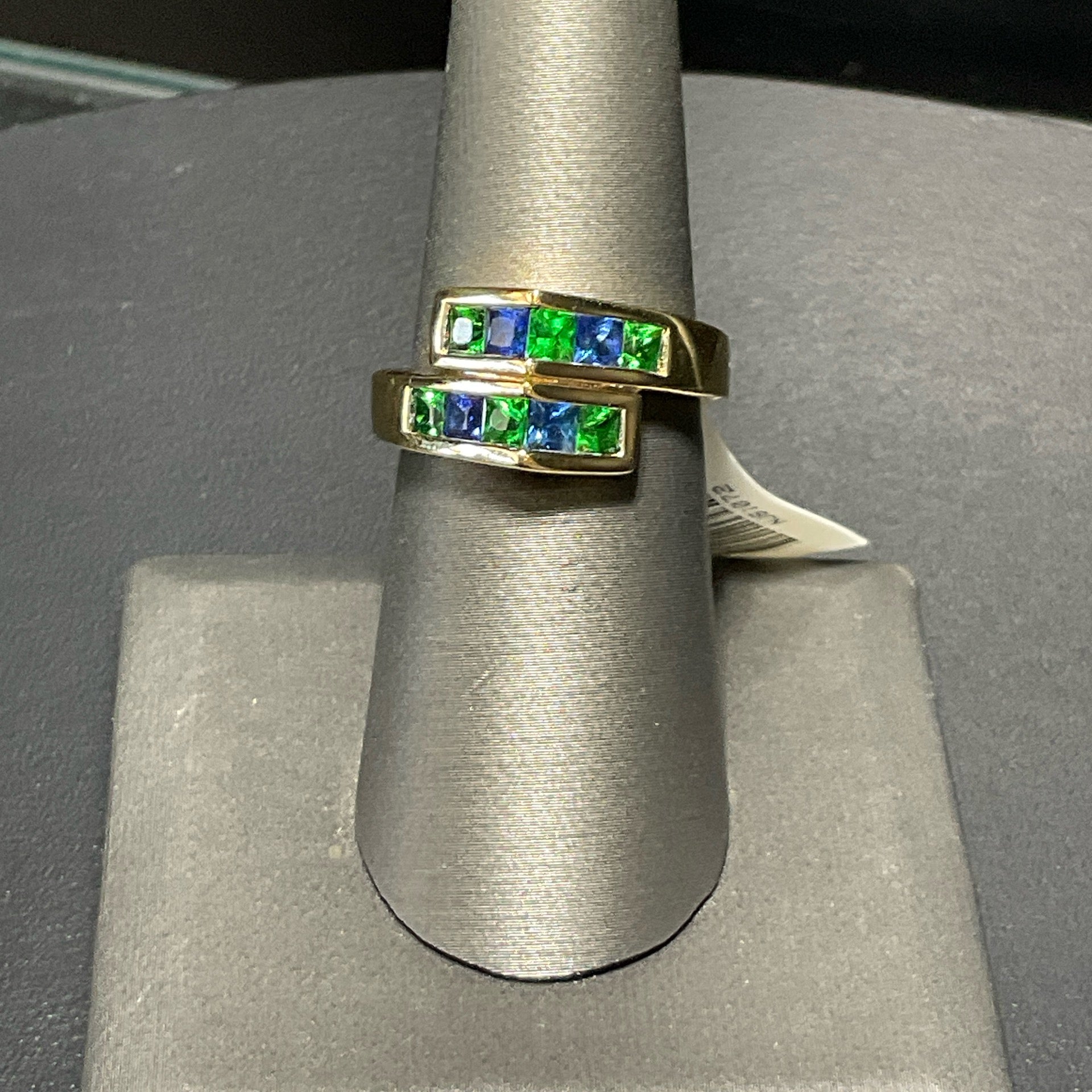 18K Yellow Tsavorite and Sapphire Stone Rings