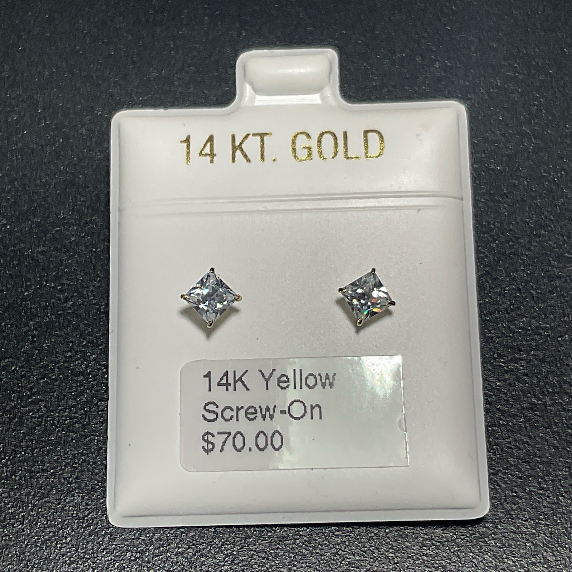14K Yellow Screw-On Earrings