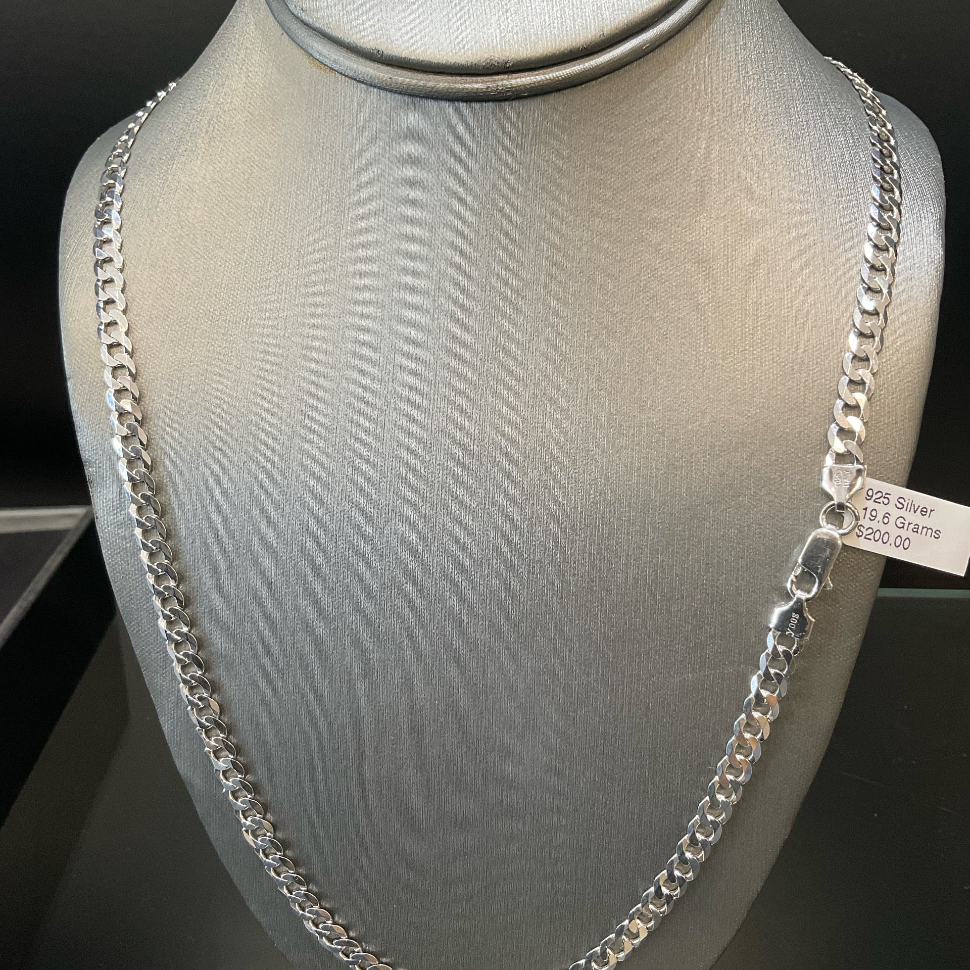 925 Silver Cuban Curb Necklace