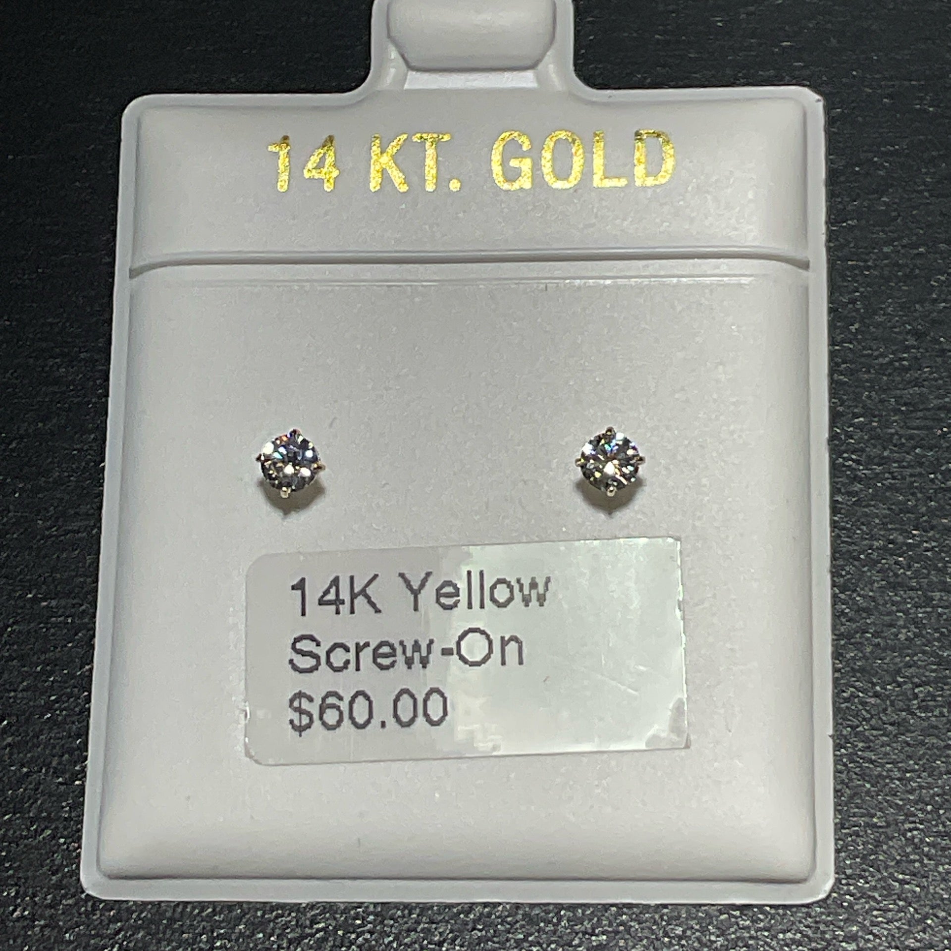 14K Yellow Screw-On Earrings
