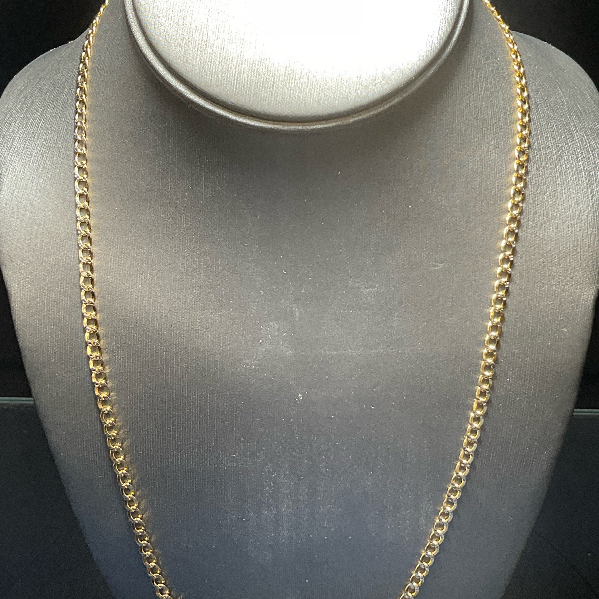 10K Yellow Pave Cuban Curb Necklace