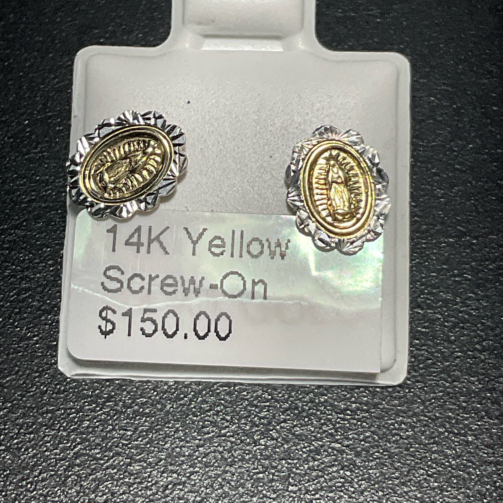 14K Yellow Screw-On Earrings