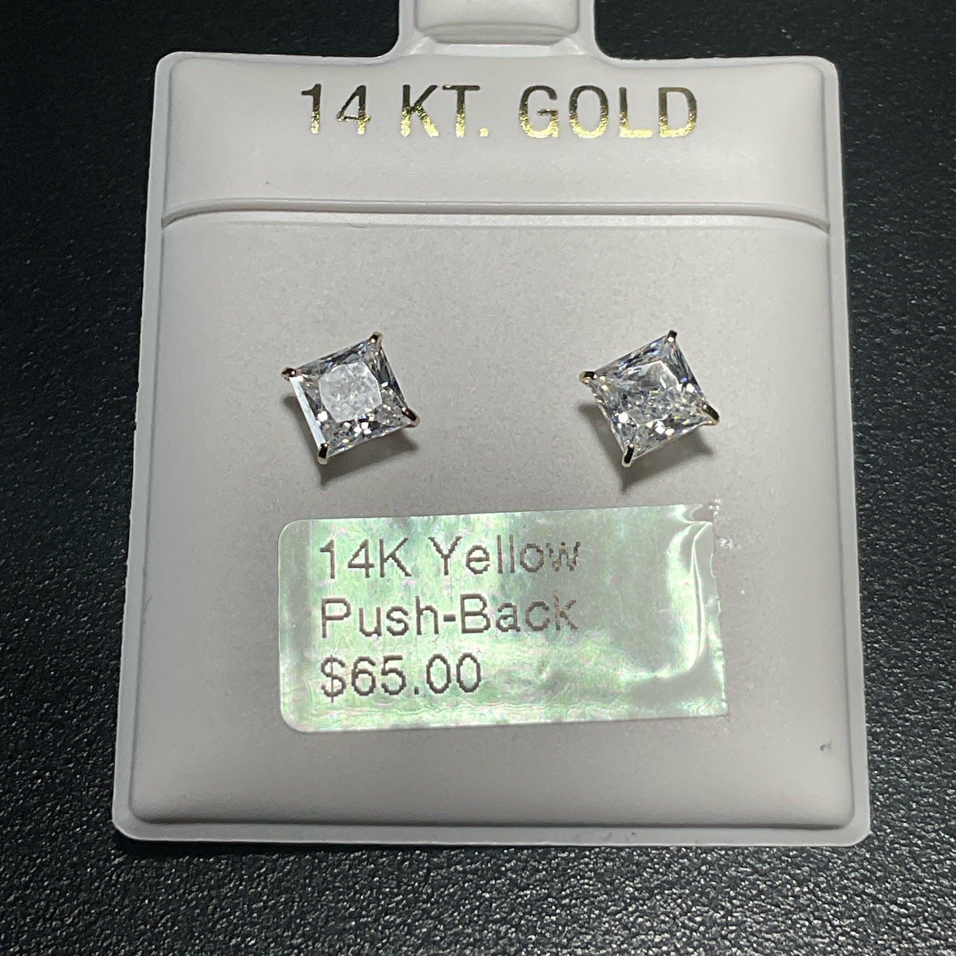 14K Yellow Push-Back Earrings