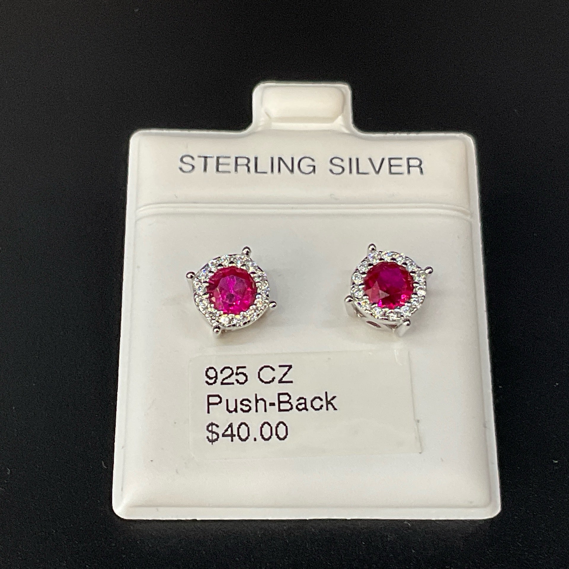 925 CZ Push-Back Earrings