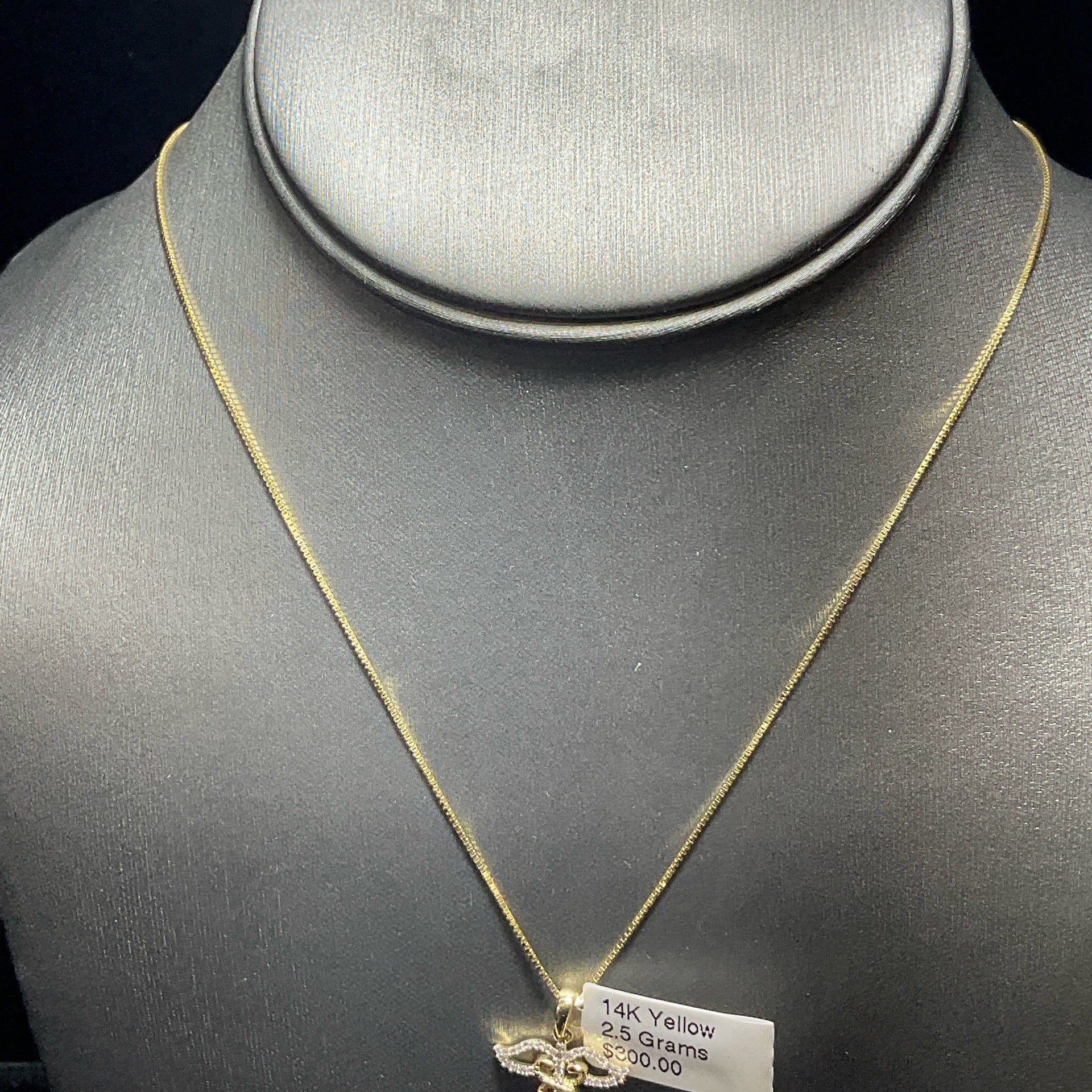 14K Yellow Cross+Necklace Set