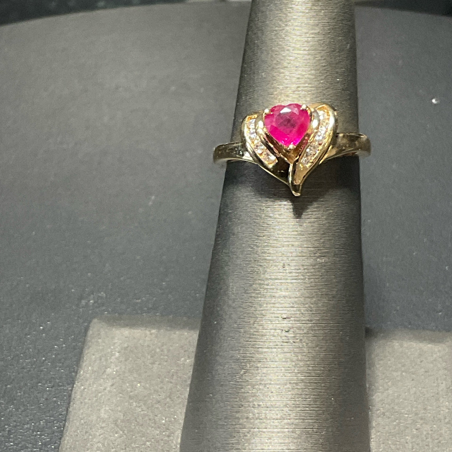 14K Yellow Ruby Stone Ring