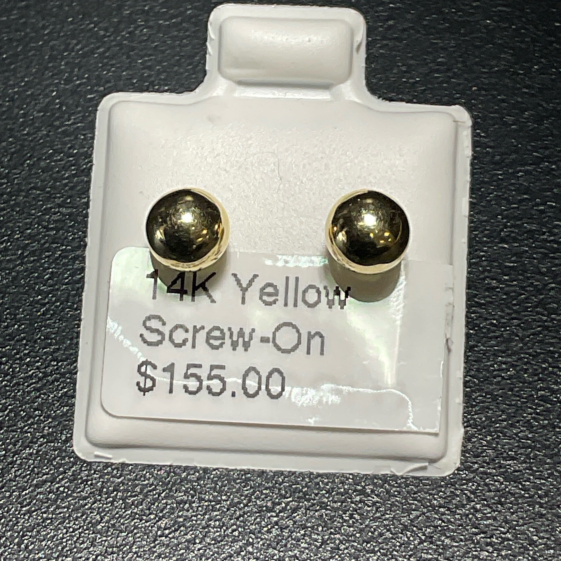 14K Yellow Screw-On Earrings
