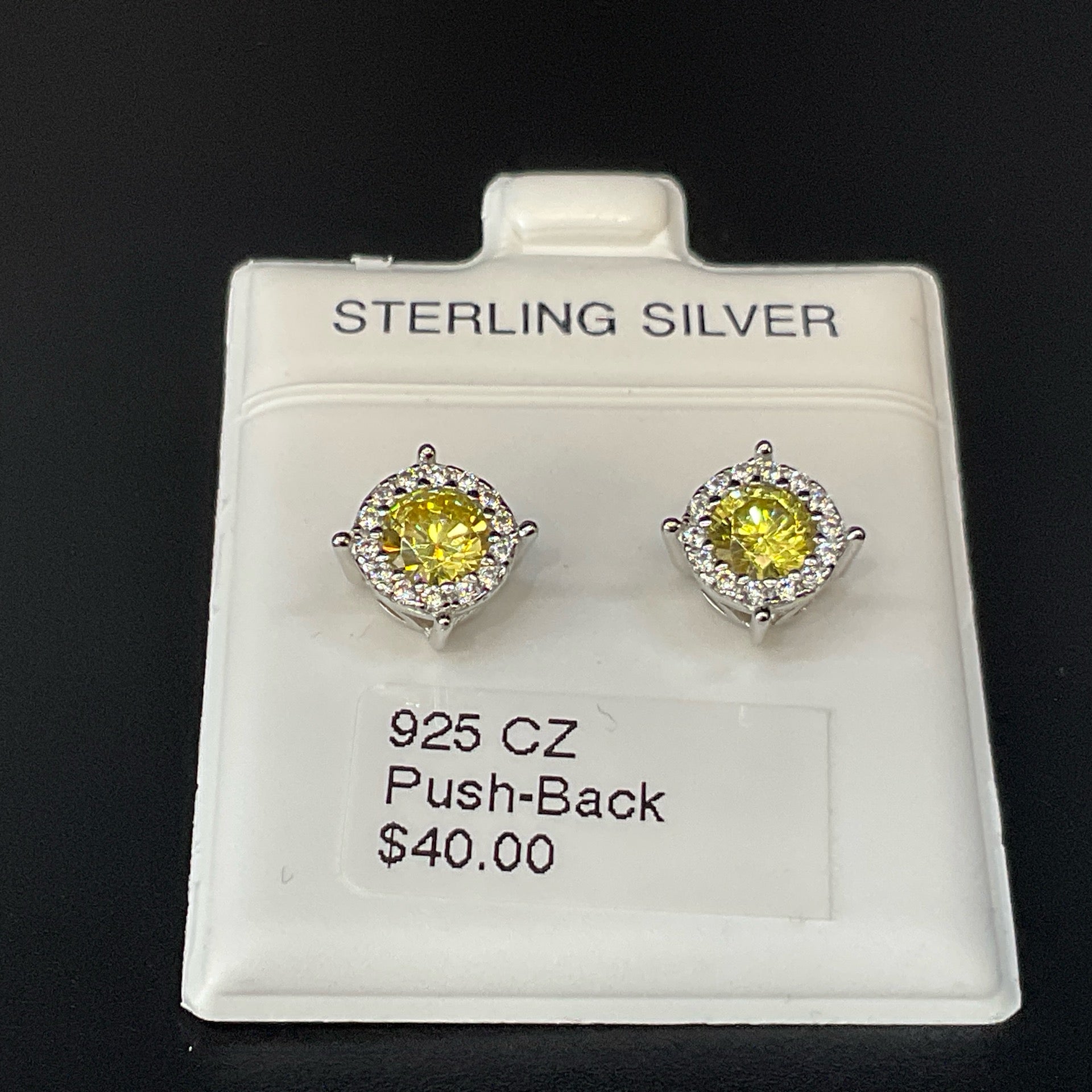 925 CZ Push-Back Earrings