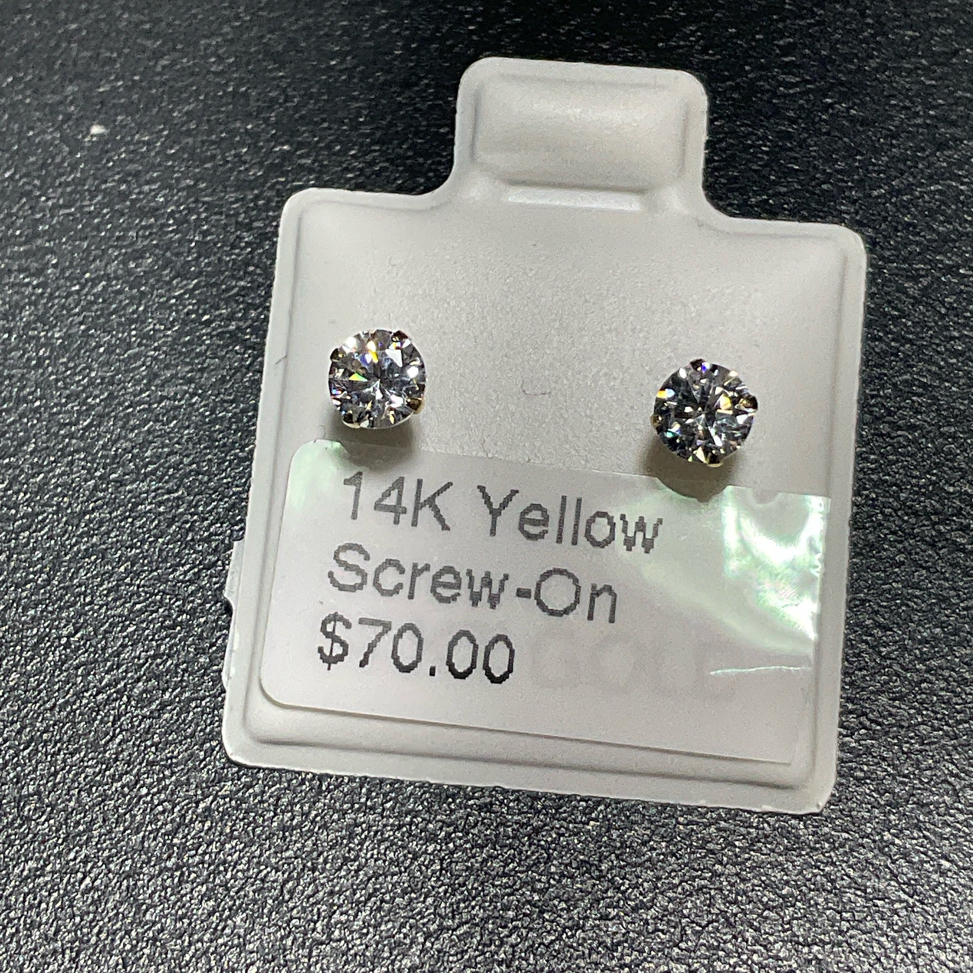 14K Yellow Screw-On Earrings