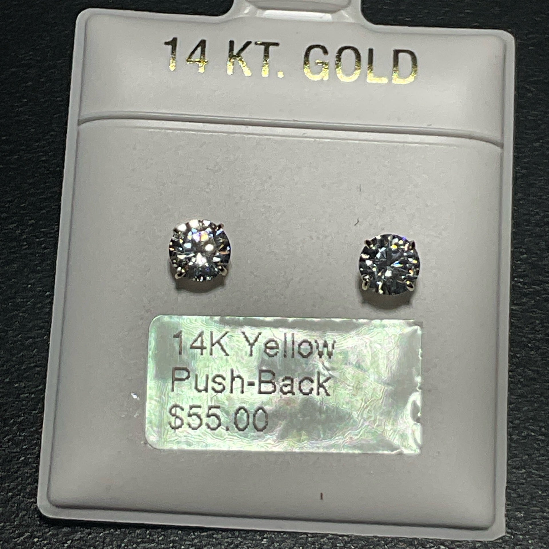 14K Yellow Push-Back Earrings