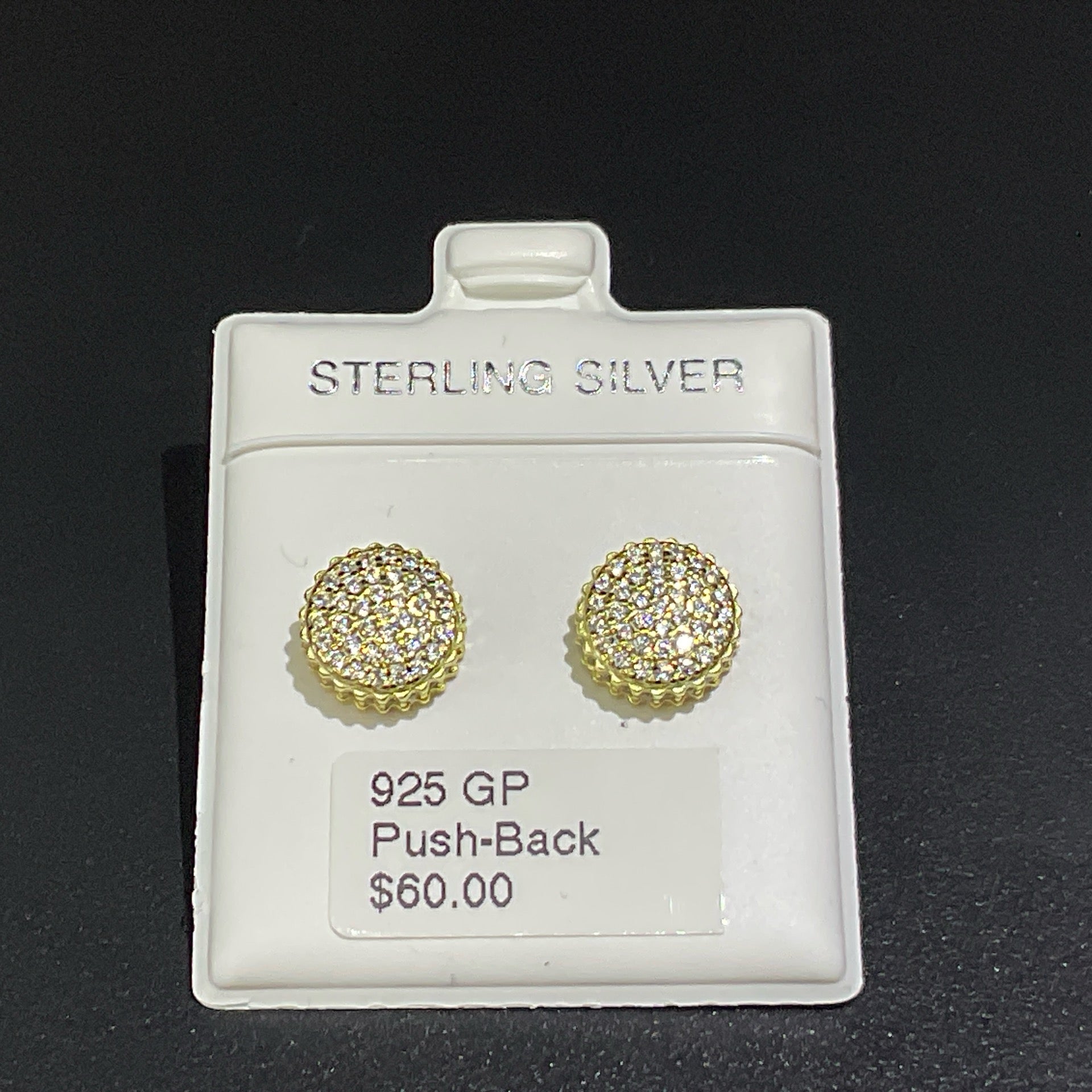 925 GP CZ Push-Back Earrings