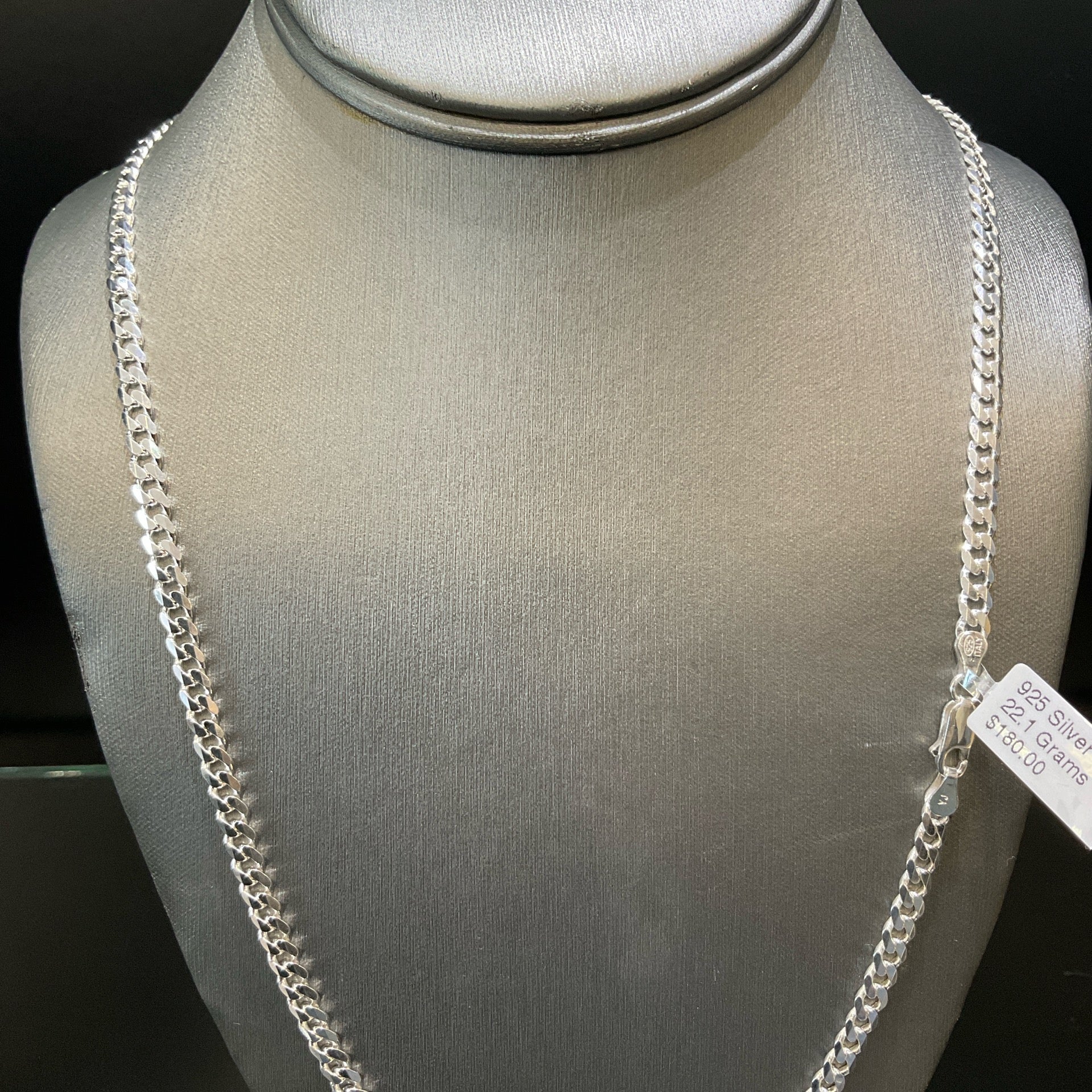 925 Silver Cuban Curb Necklace