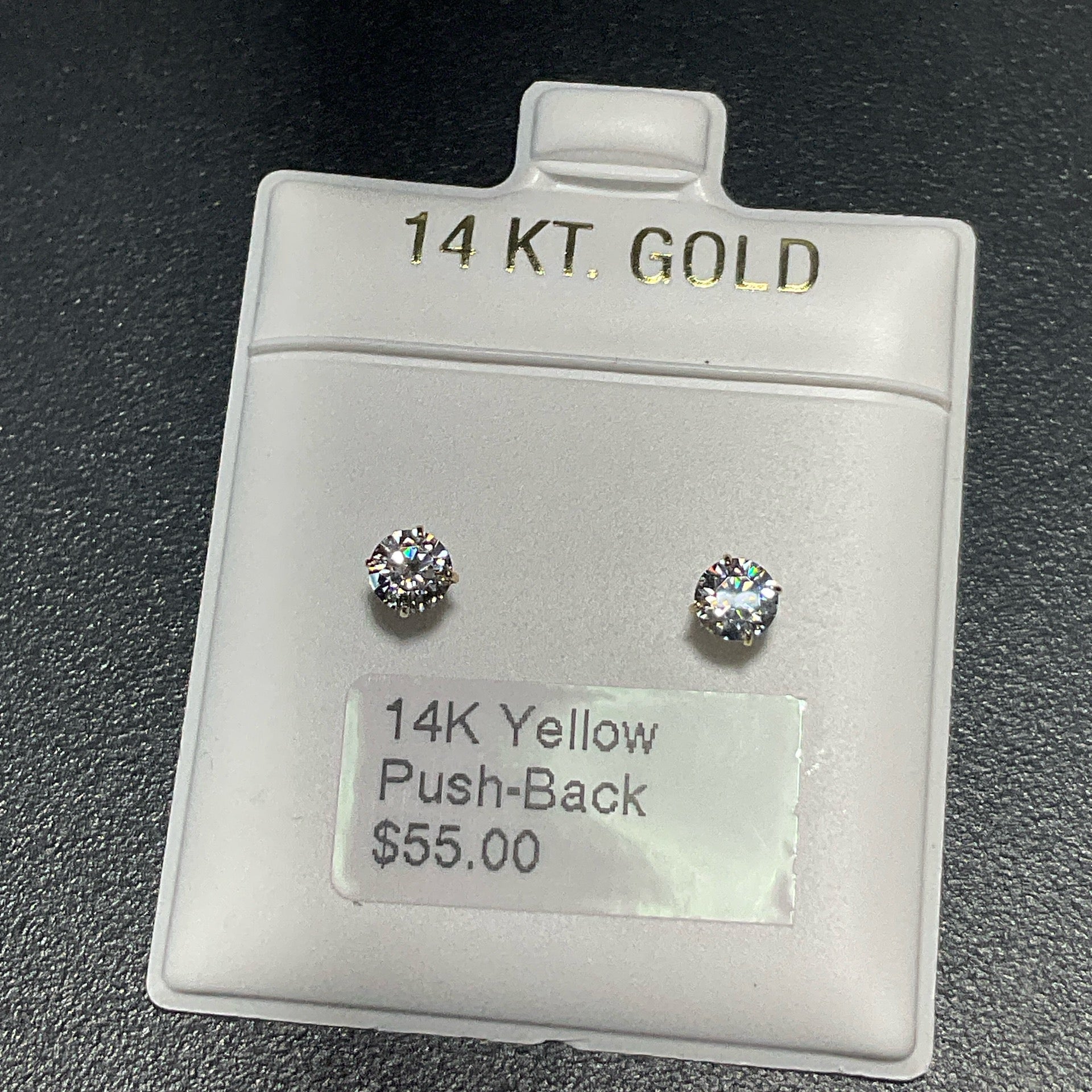 14K Yellow Push-Back Earrings