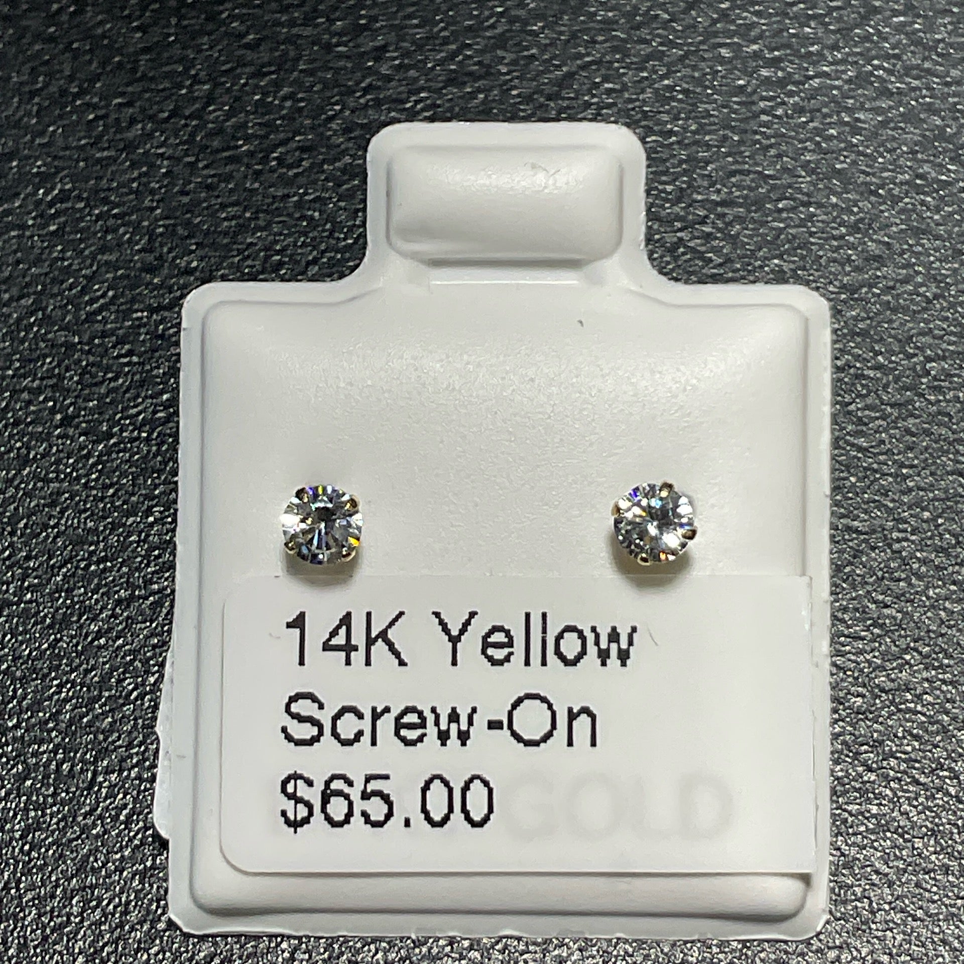 14K Yellow Screw-On Earrings
