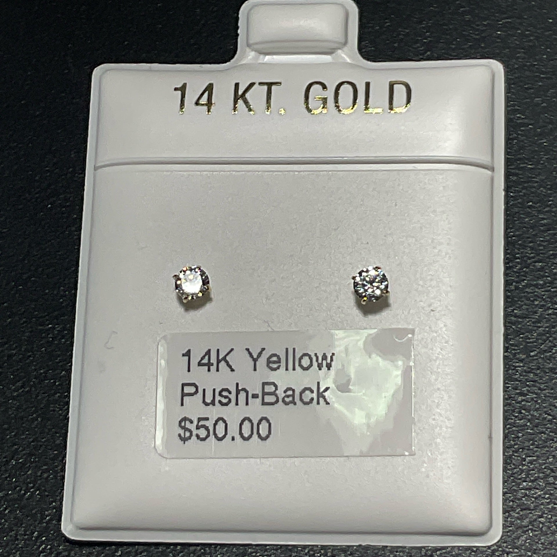 14K Yellow Push-Back Earrings