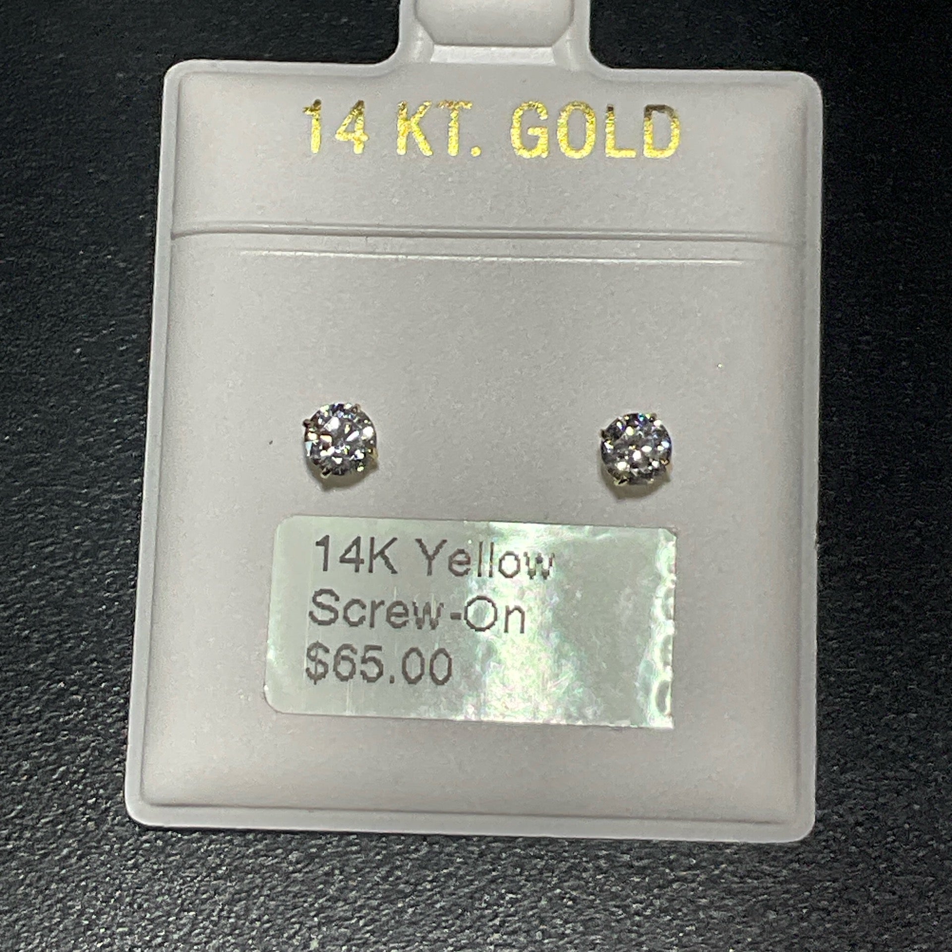 14K Yellow Screw-On Earrings