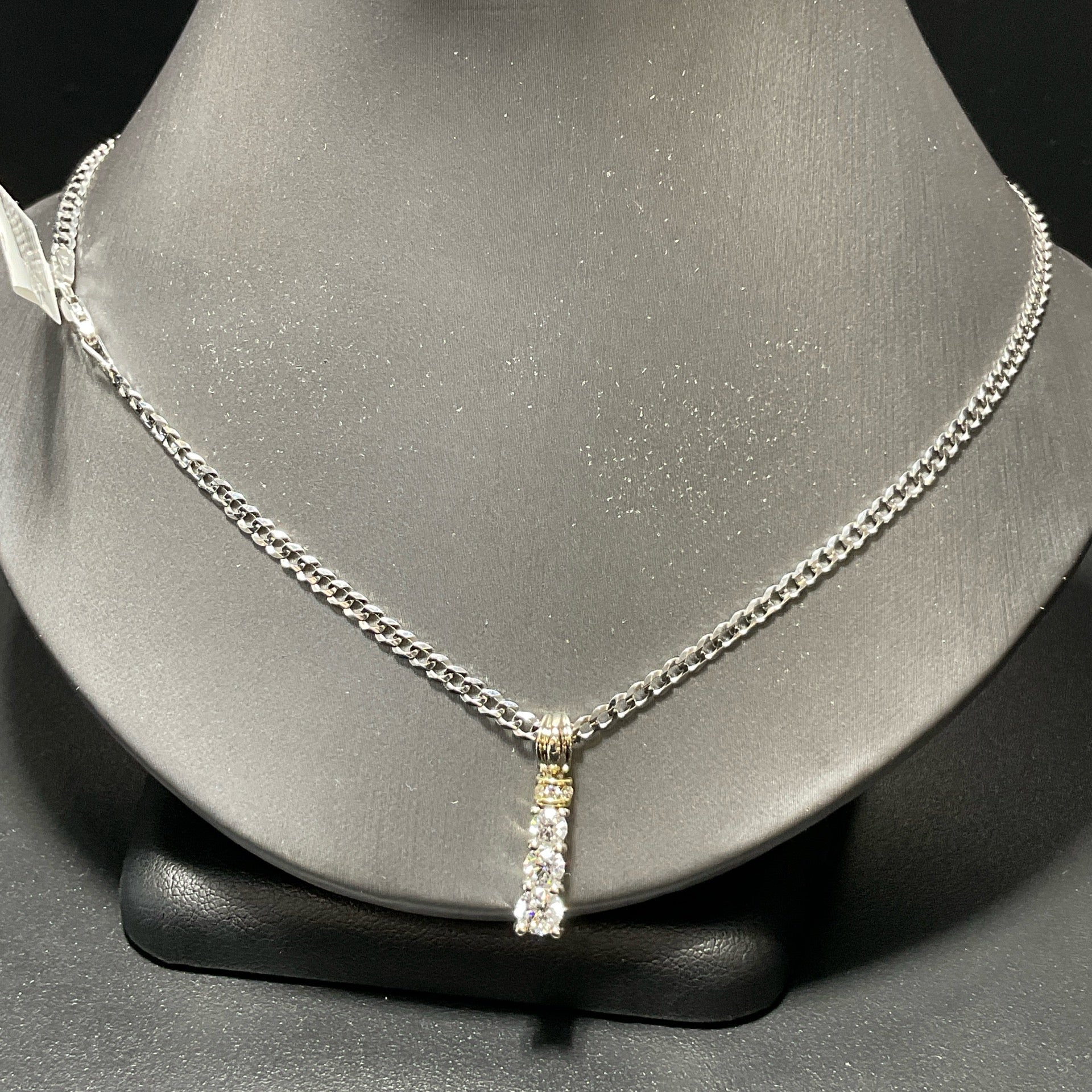 14K White Necklace+Pendant Set 0.58 CT VS