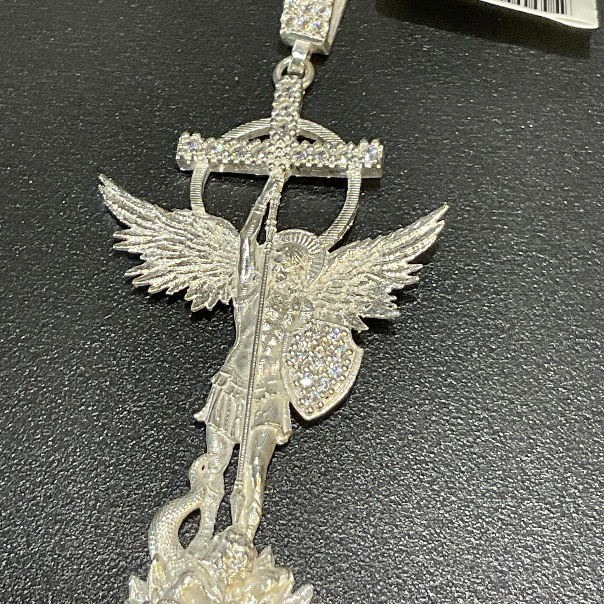 925 Silver CZ St. Michael Pendant