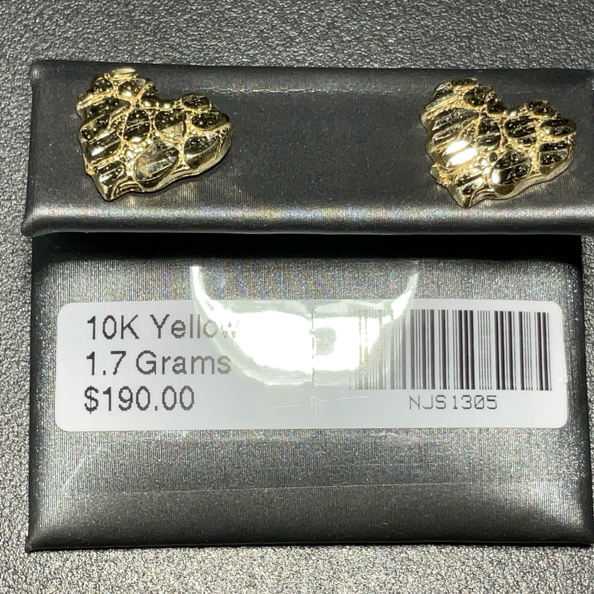 10K Yellow Heart Nugget Earrings