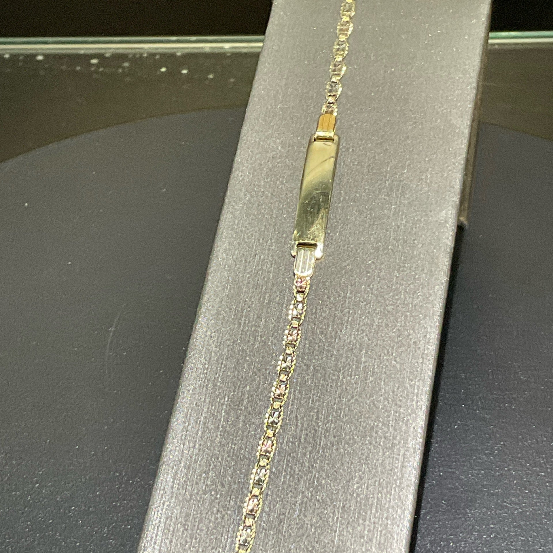 10K Tri-Color Baby ID Bracelet