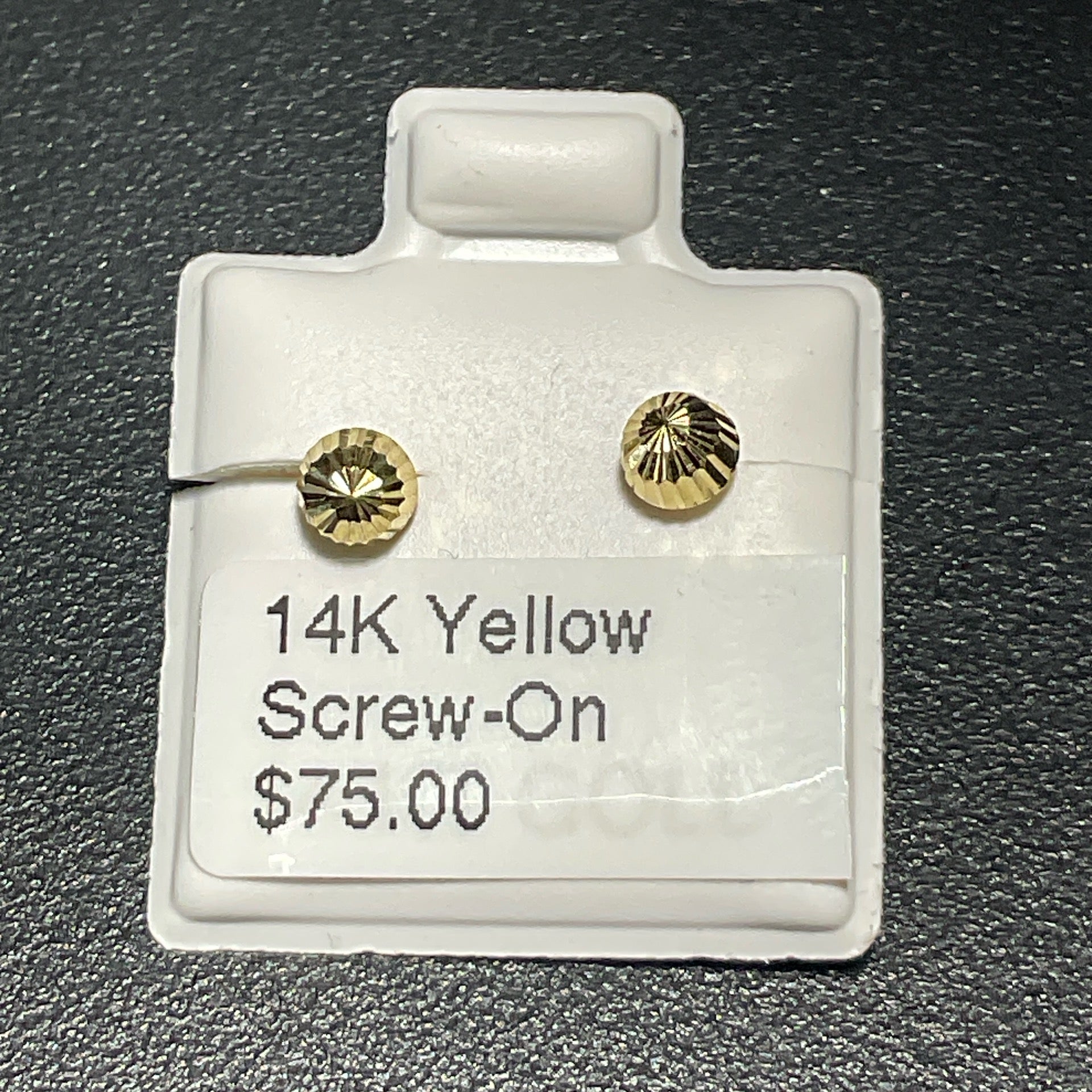 14K Yellow Screw-On Earrings